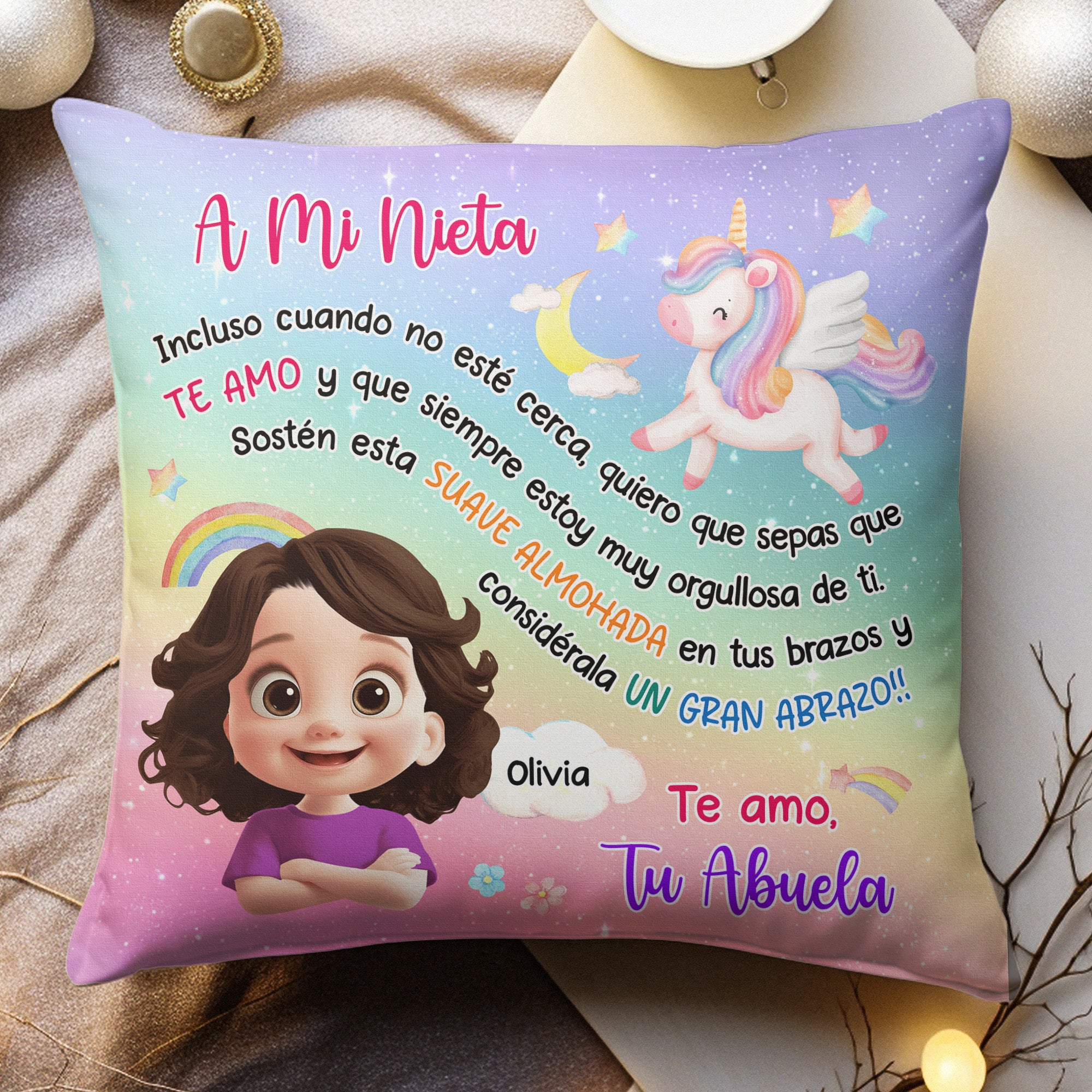 Niño Estoy Orgullosa De Ti - Almohada Personalizada (Incluye Relleno)