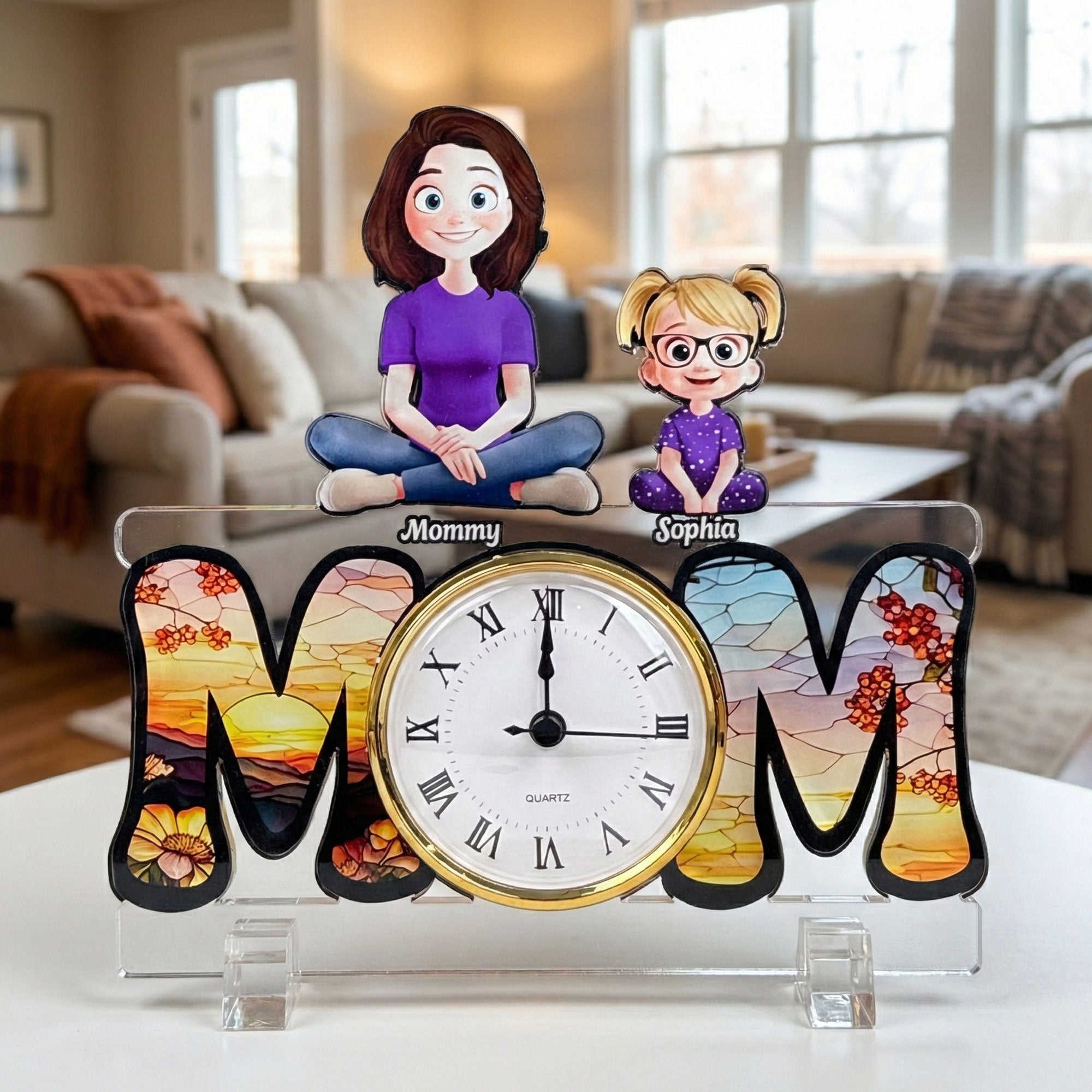 No Matter How Much Time Goes By We Will Always Be Your Little Girls, Boys - Personalized Acrylic Desk Clock