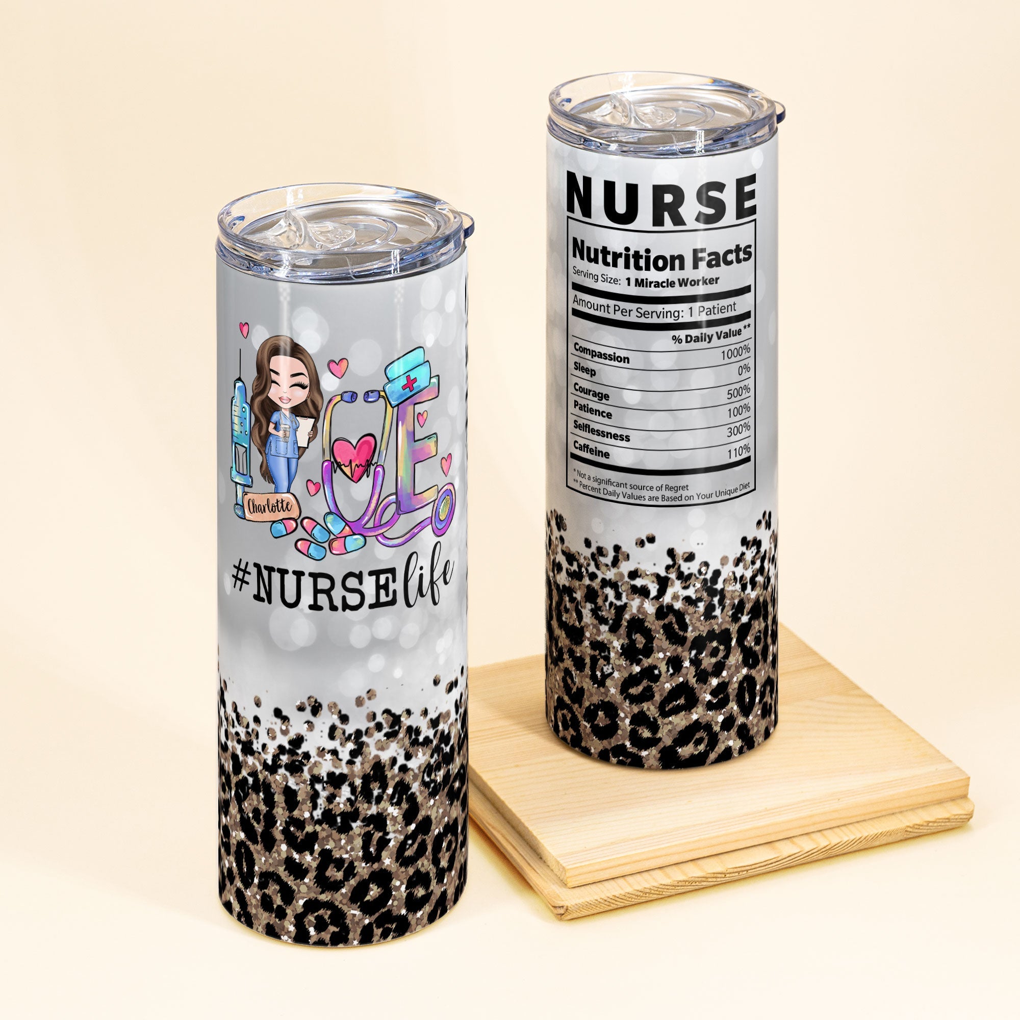 Nurse Nutrition Facts  - Personalized Skinny Tumbler