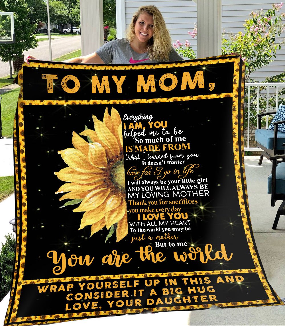 Sunflower Blanket Fleece Blanket Gift For Mom From Daughter-A Loves Gift