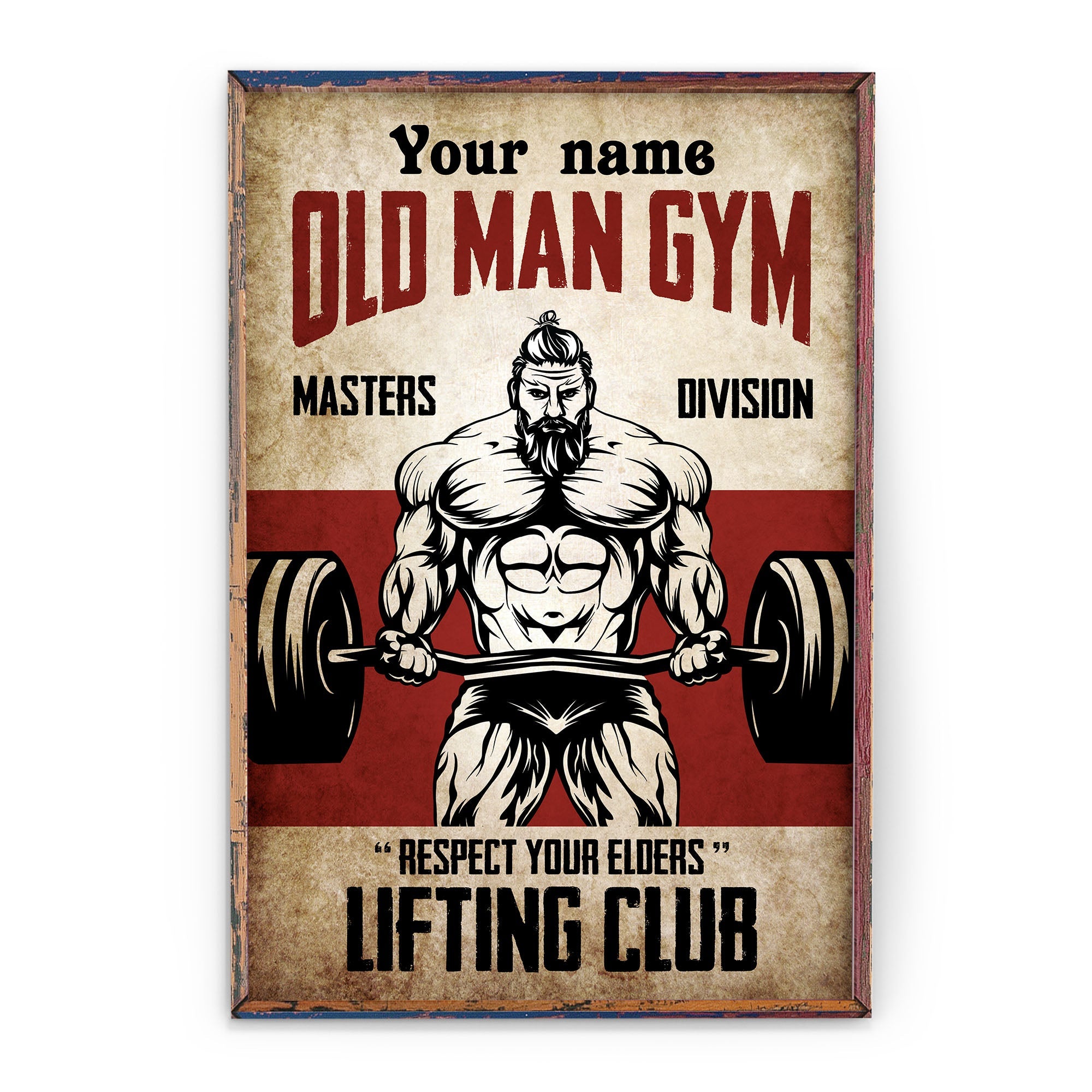 Old Man Gym - Personalized Poster/Wrapped Canvas - Gift For Gymer - Old Man Lifting