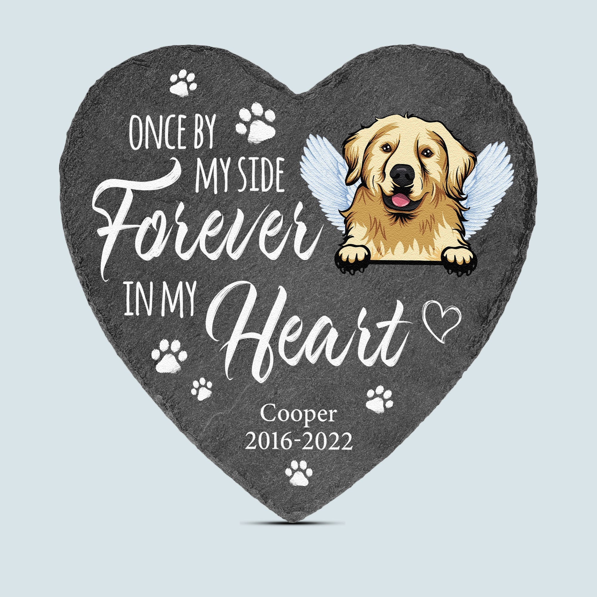Once By My Side Forever In My Heart - Personalized Memorial Garden Stone