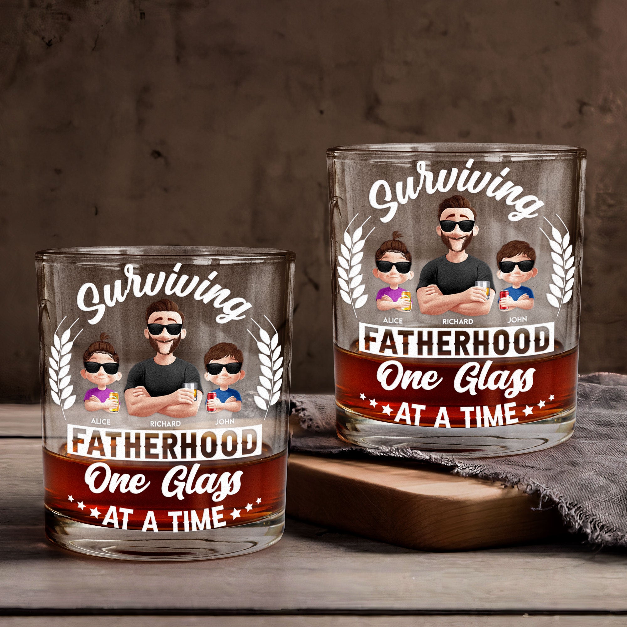One Glass At A Time - Personalized Whiskey Glass