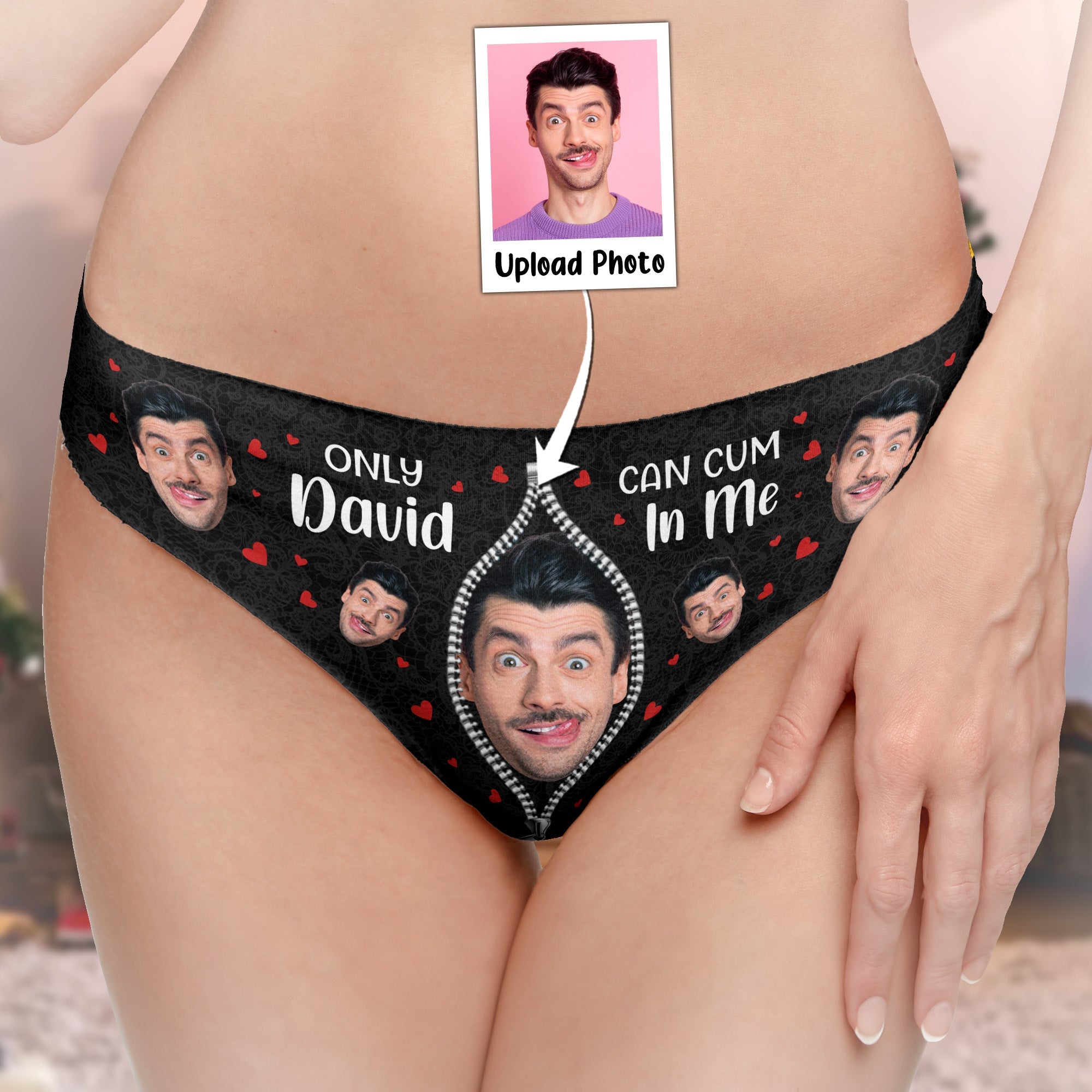 Only My Husband, Boyfriend Can Cum In Me - Personalized Photo Women's Low-Waisted Brief - Gift For Wife