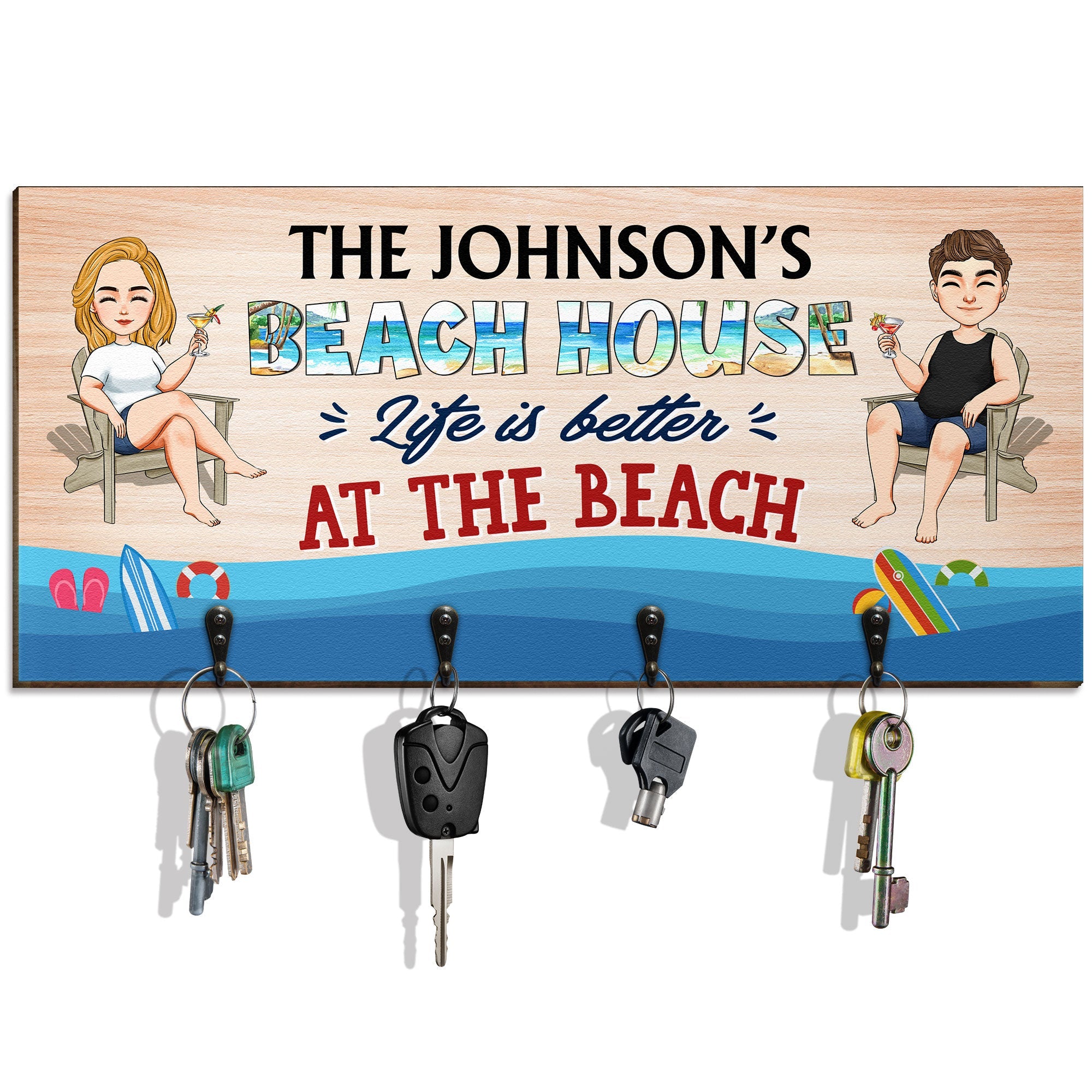 Our Beach House - Personalized Key Holder