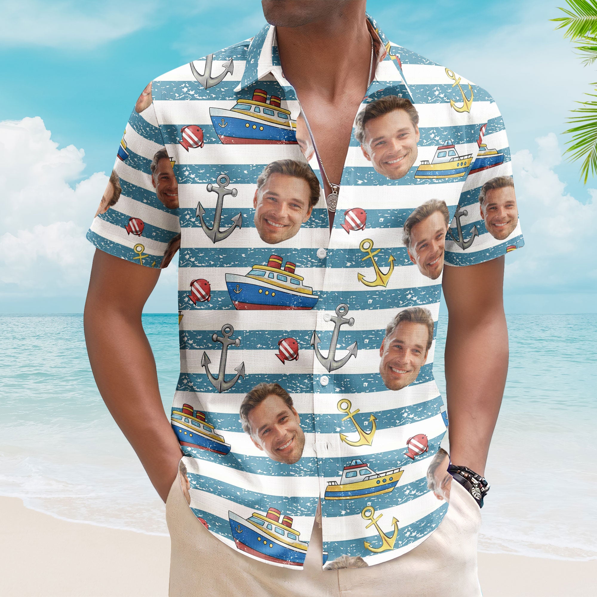 Our Family Cruising - Personalized Photo Hawaiian Shirt