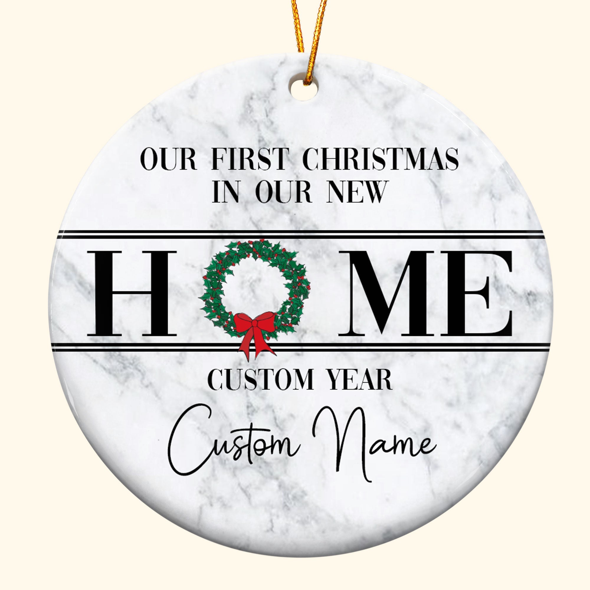 Our First Christmas In Our New Home - Personalized Ceramic Ornament