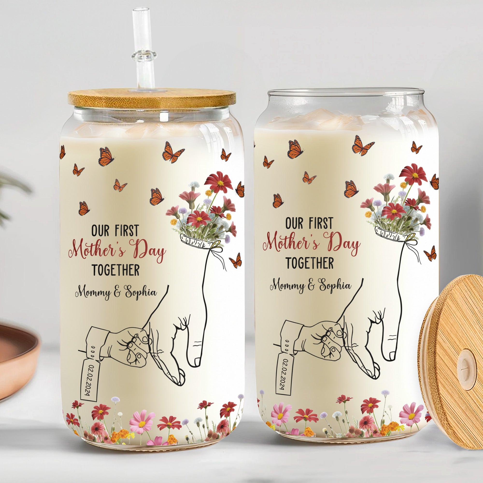 Our First Mother's Day Together - Personalized Glass Cup