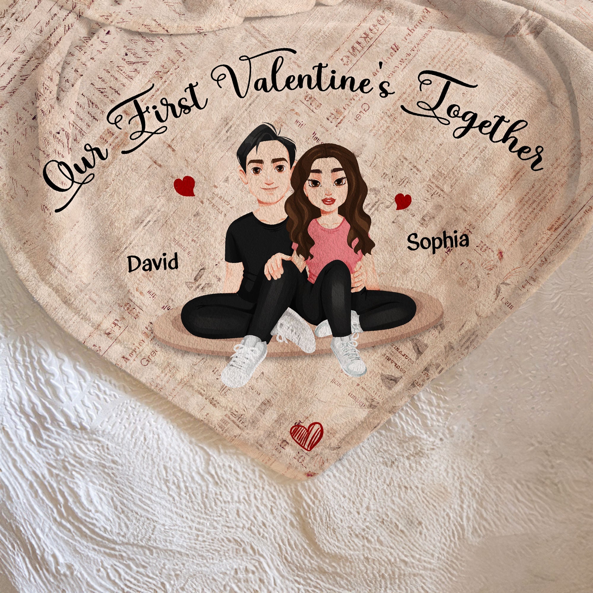 Our First Valentine's - Personalized Blanket