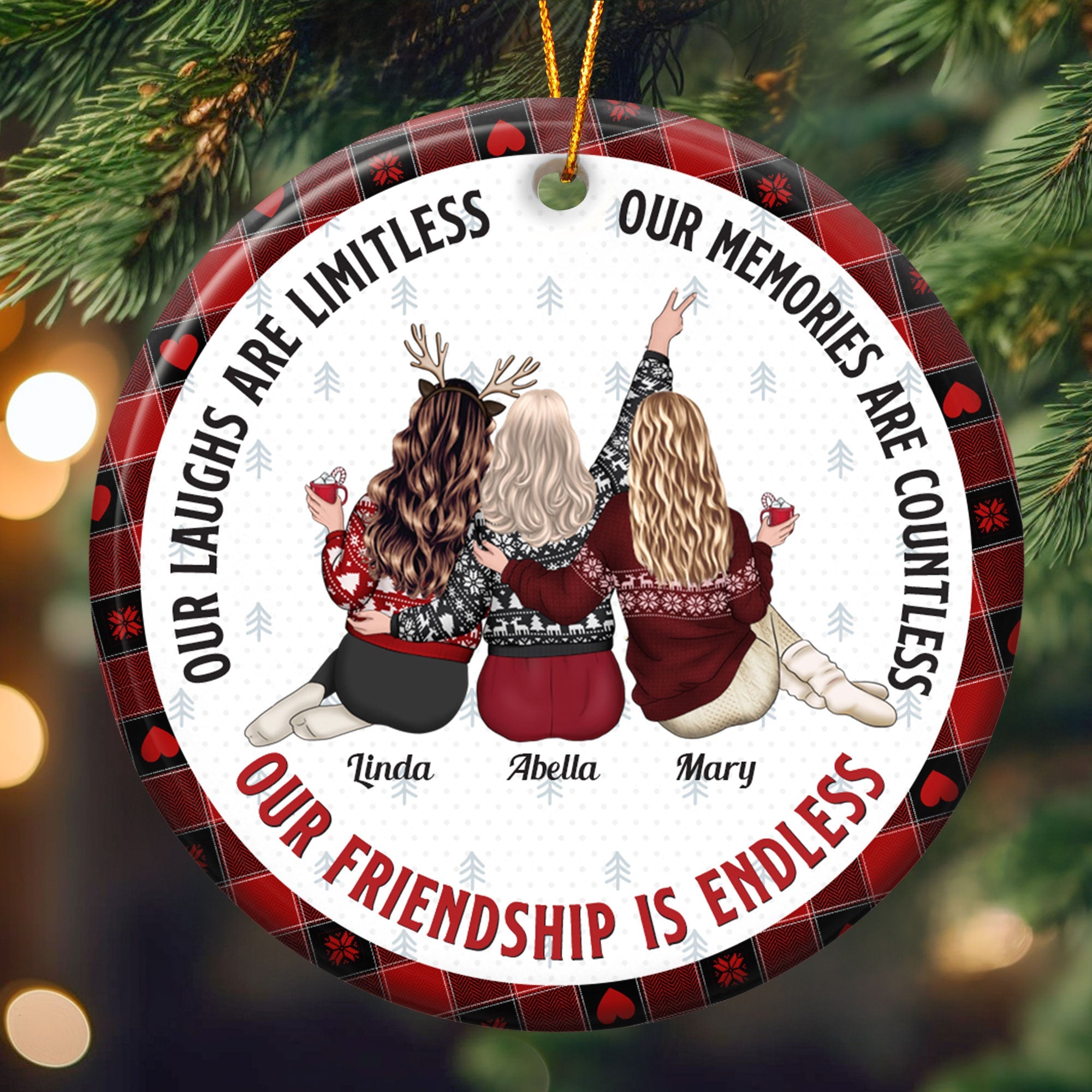 Our Friendship Is Endless - Personalized Friends Ornament - Gift For Friend
