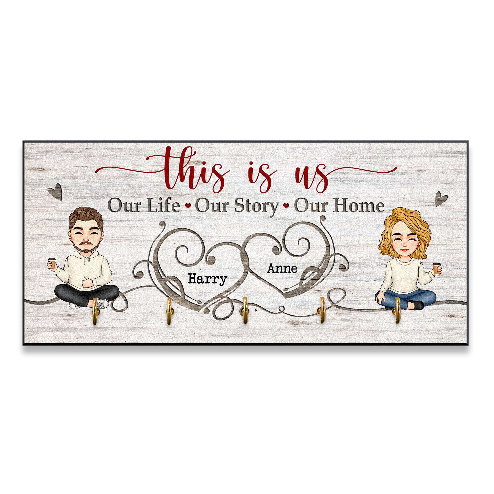 Our Life Our Story Our Home - Personalized Key Hanger