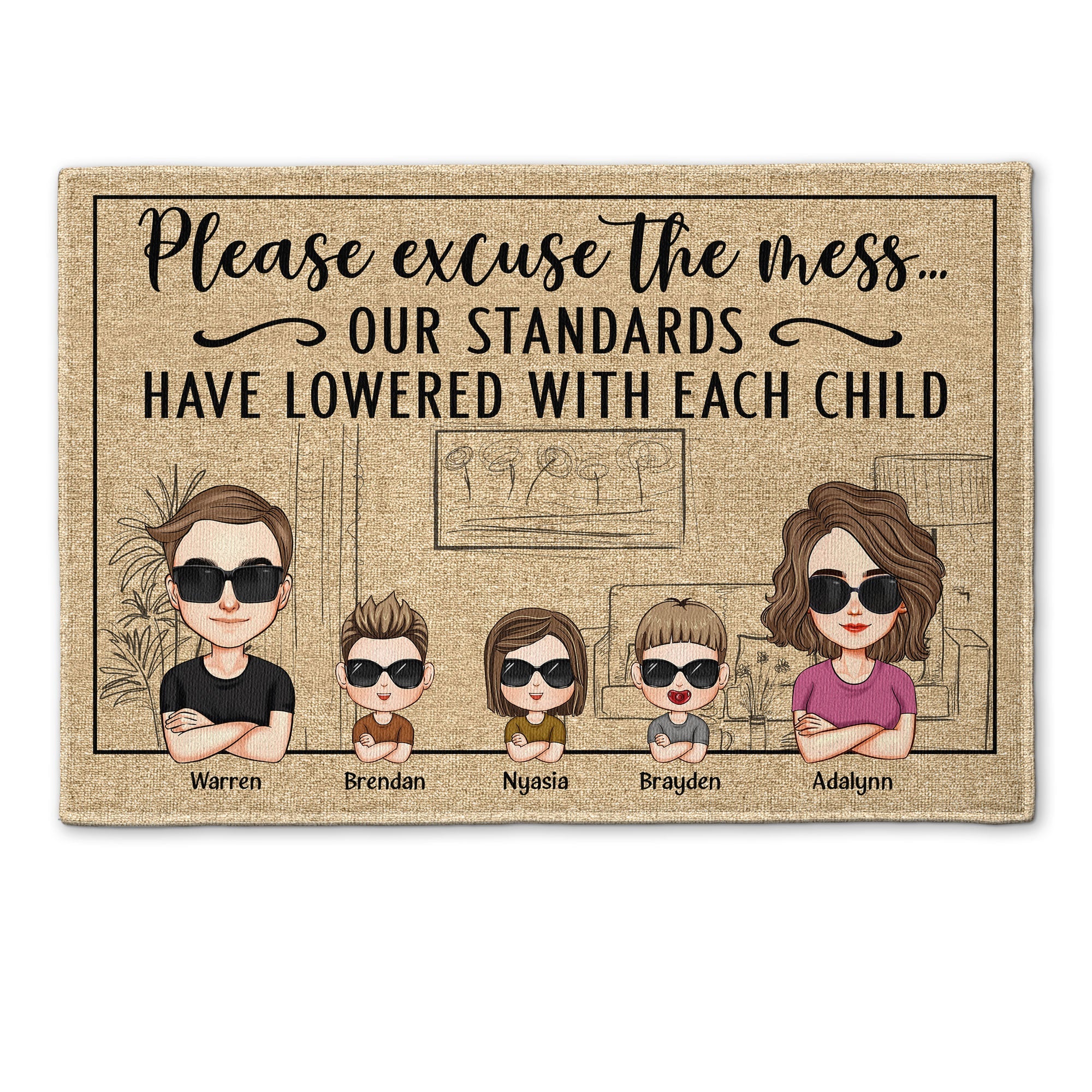 Our Standards Have Lowered With Each Child 2 - Personalized Doormat