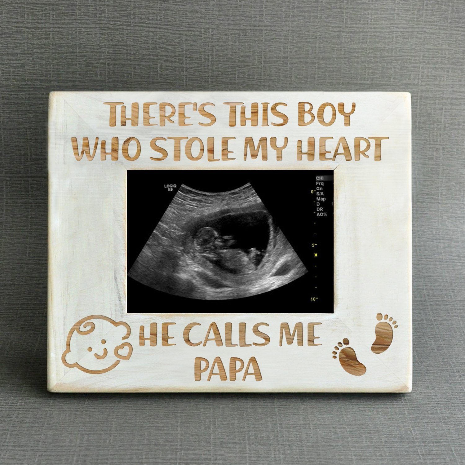GRANDSON PAPA - STOLE MY HEART - WOOD FRAME