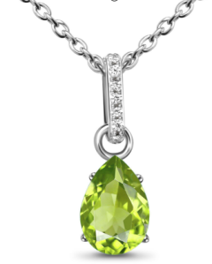 Hainon Green Drop Stone Pendnat Necklace for Women