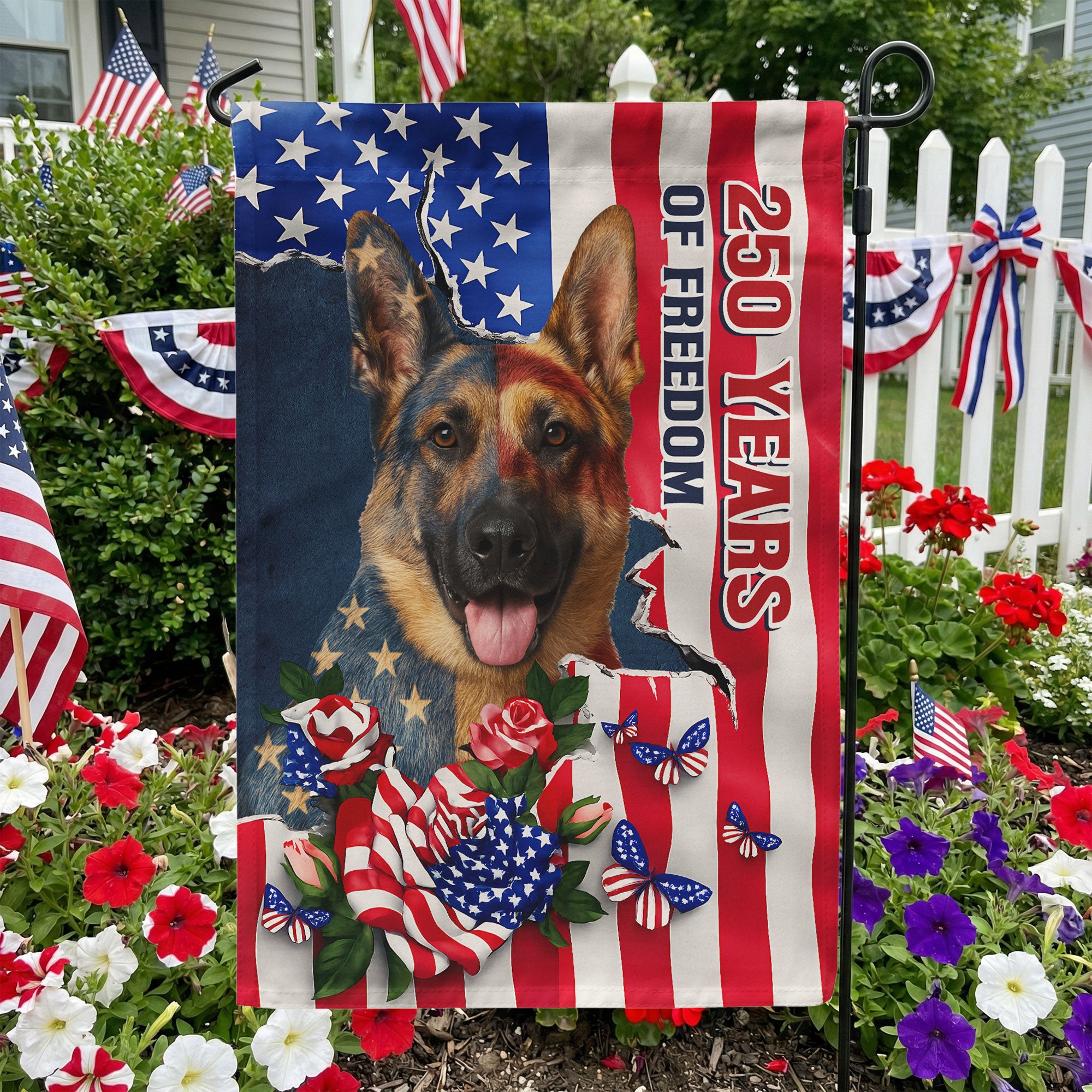 Patriotic Pet Portrait - Personalized Photo Flag