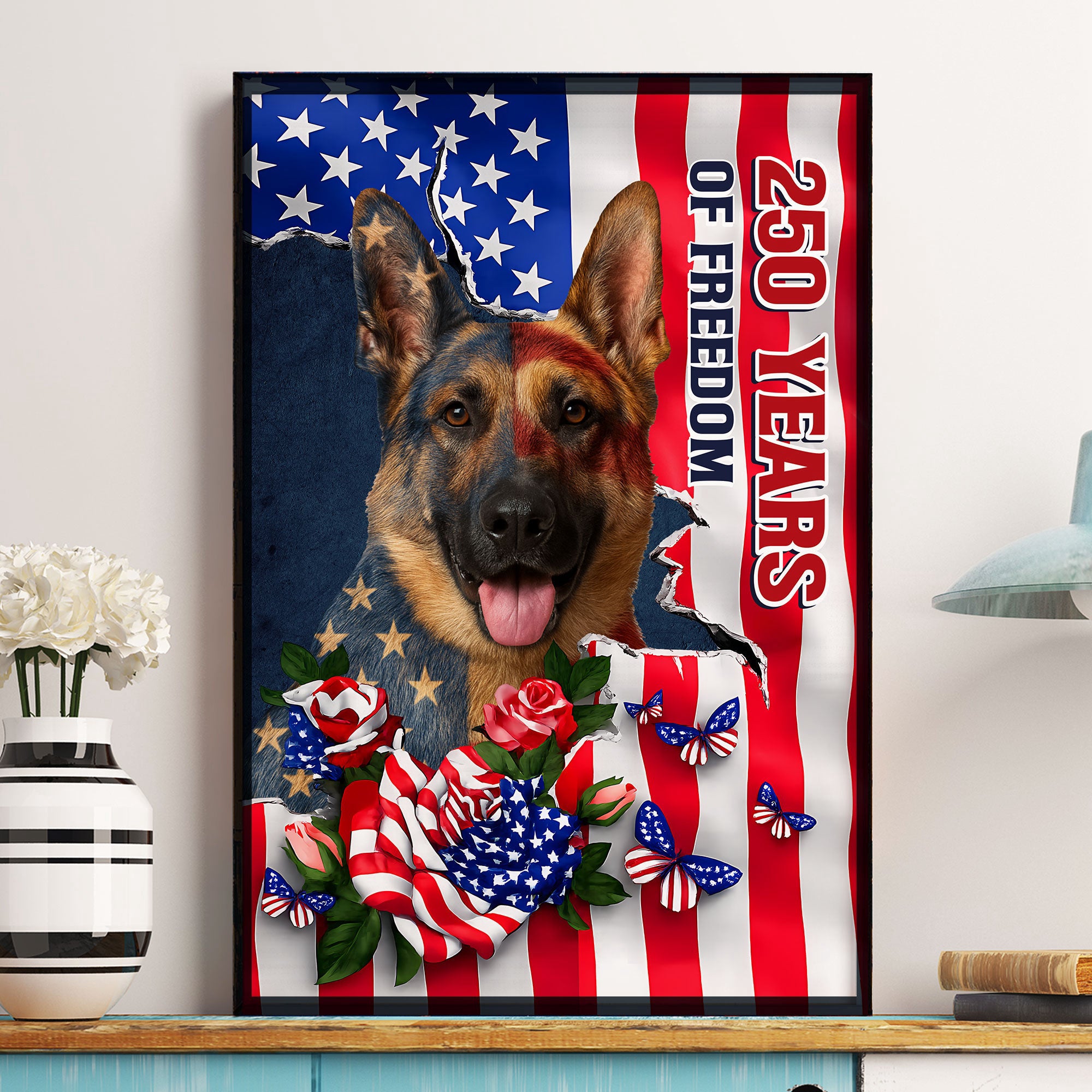 Patriotic Pet Portrait - Personalized Photo Poster