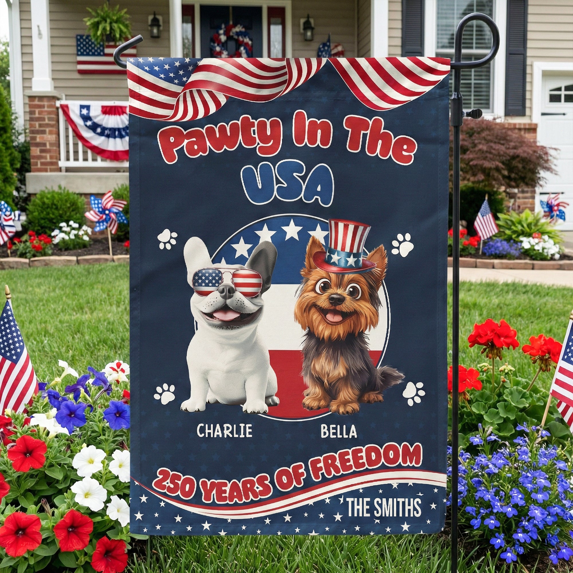 Pawty In The USA 250 Years Of Freedom - Personalized Flag