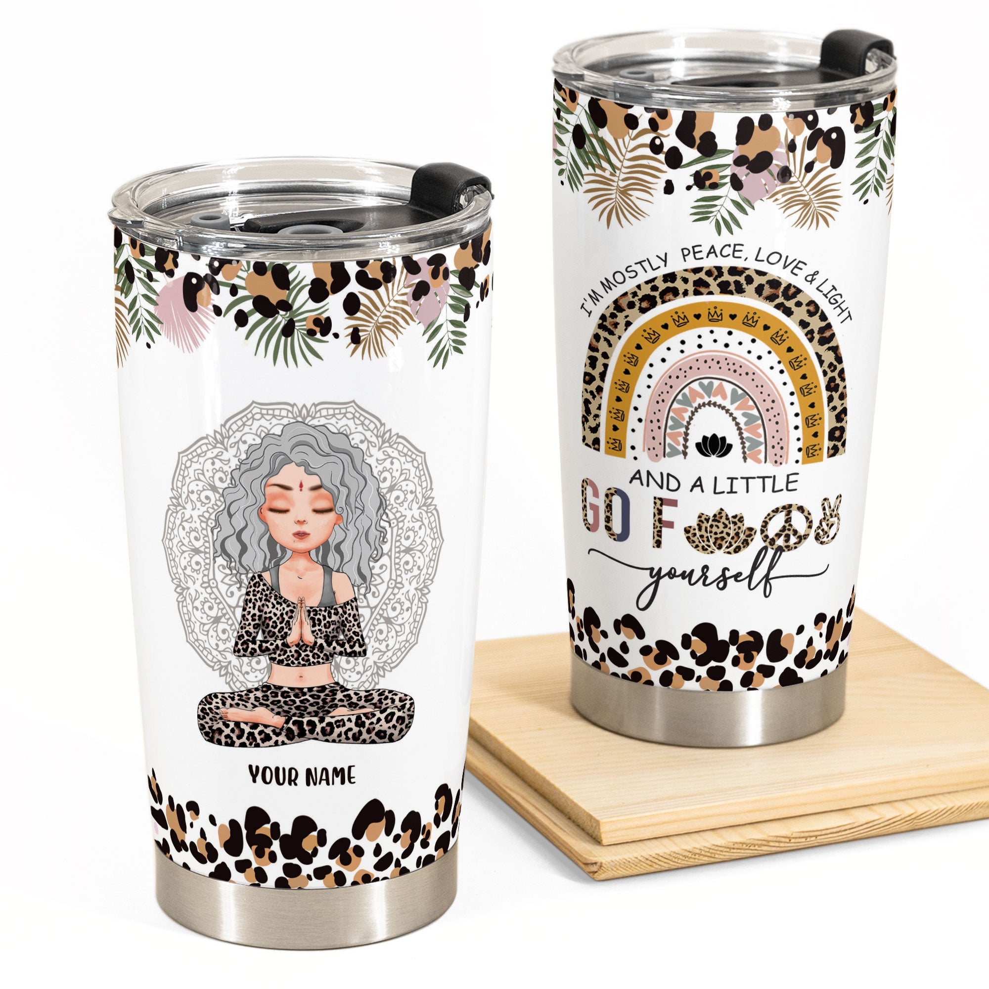 Peace Love And Light - Personalized Tumbler Cup
