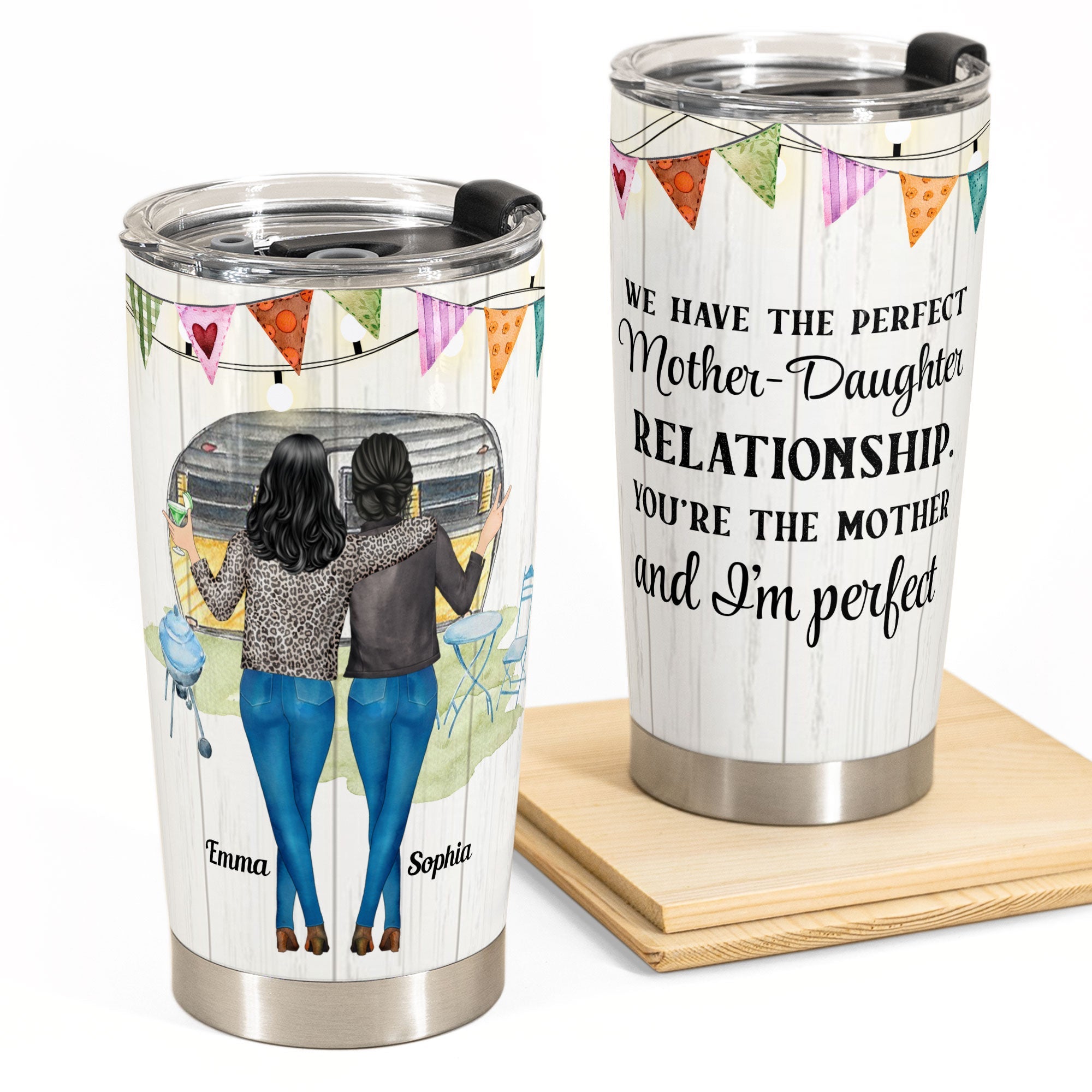 Perfect Mother-Daughter Relationship - Personalized Tumbler Cup - Gift For Mom, Mother, Mama From Daughter