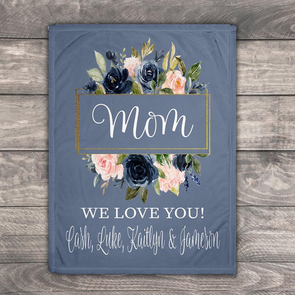 Personalized Gift For Mom We Love You Floral Blanket-A Loves Gift