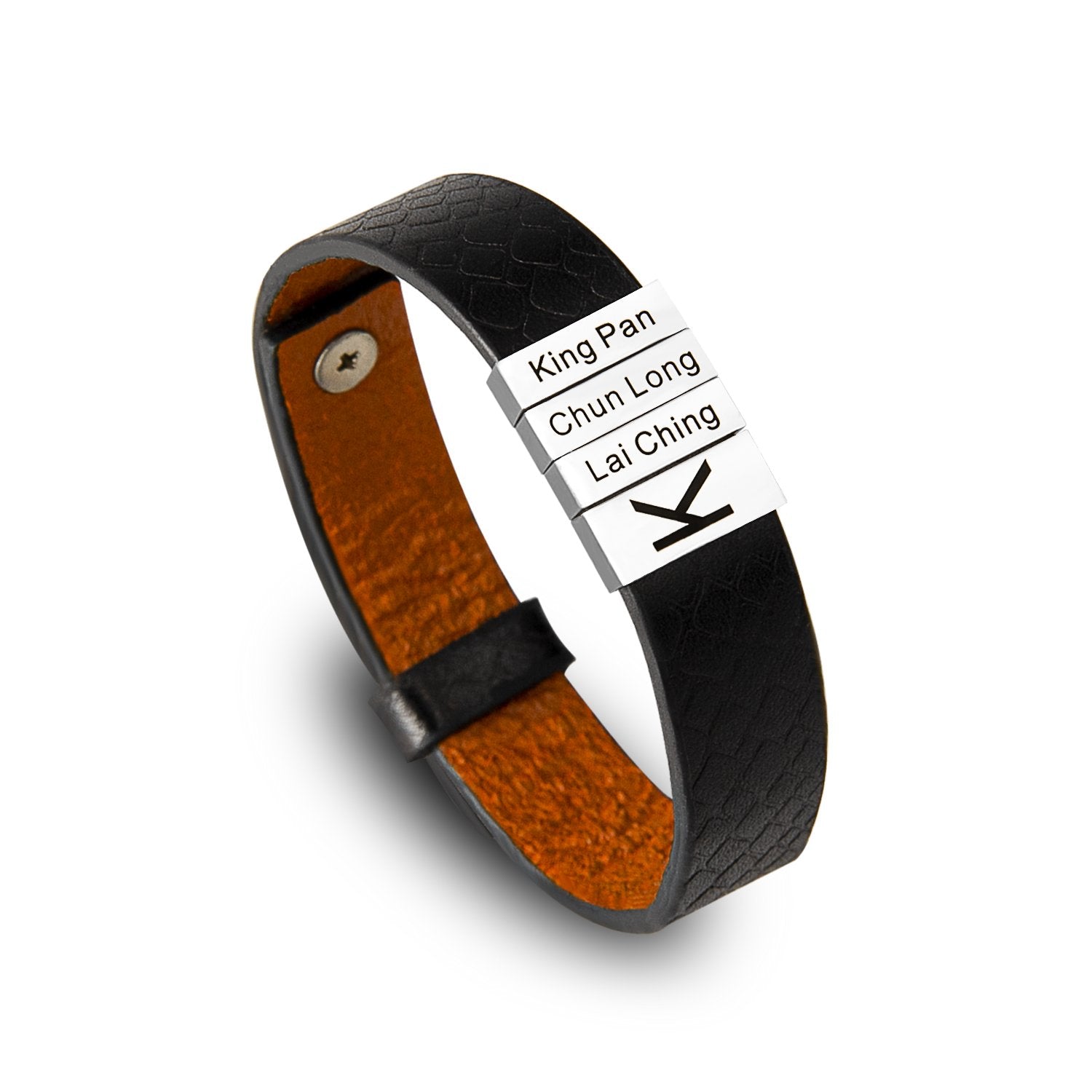 Personalized Black Leather Cuff Bracelet for Men-A Loves Gift