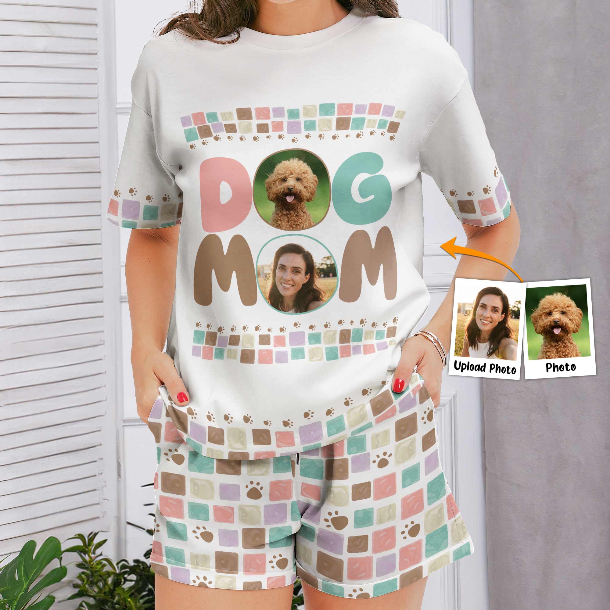 Pet Mom - Personalized Photo Pajama Shorts Set