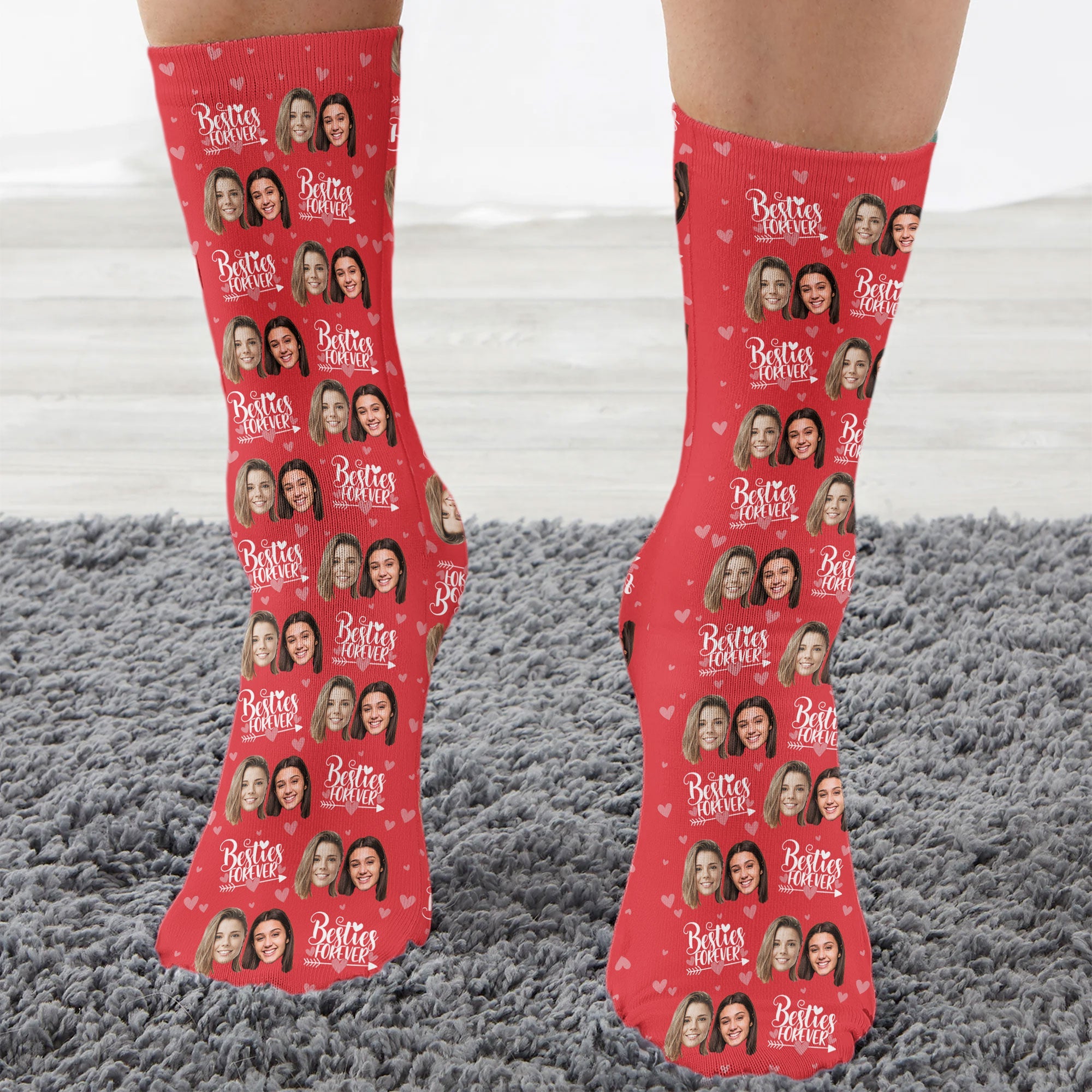 Besties Forever - Personalized Photo Crew Socks