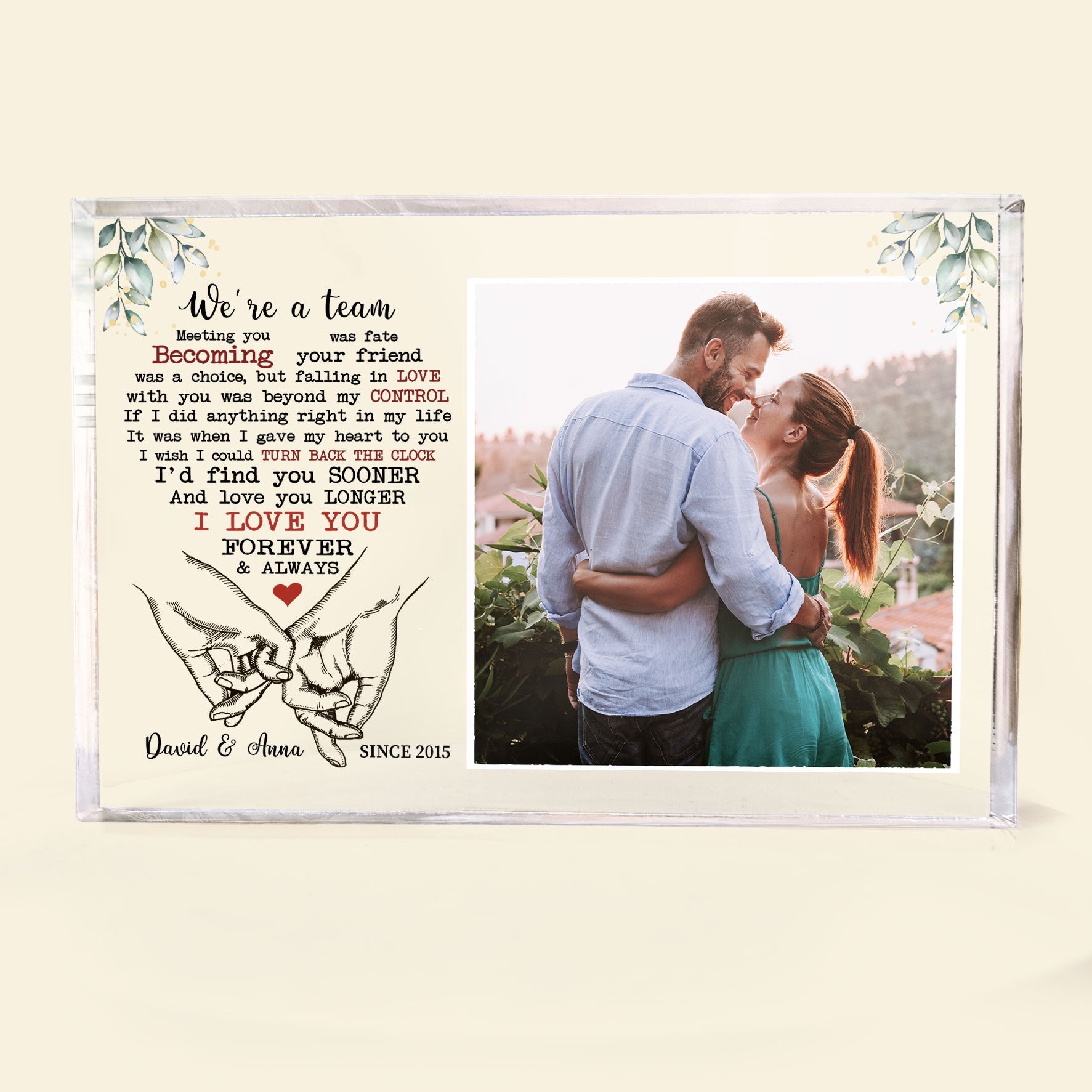 I Love You Forever & Always - Personalized Rectangle Acrylic Photo Plaque