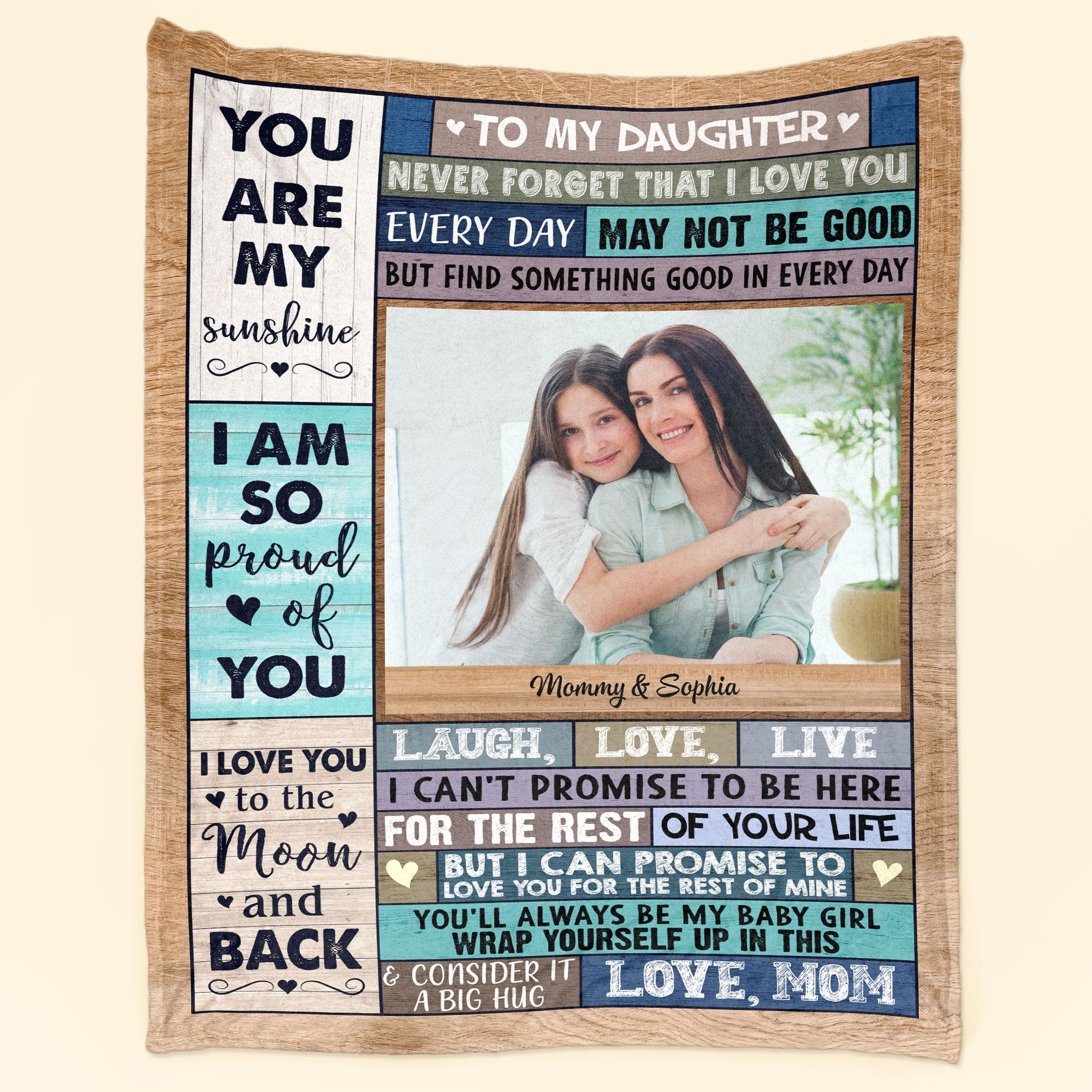 I Love You To The Moon & Back - Personalized Daughter Photo Blanket