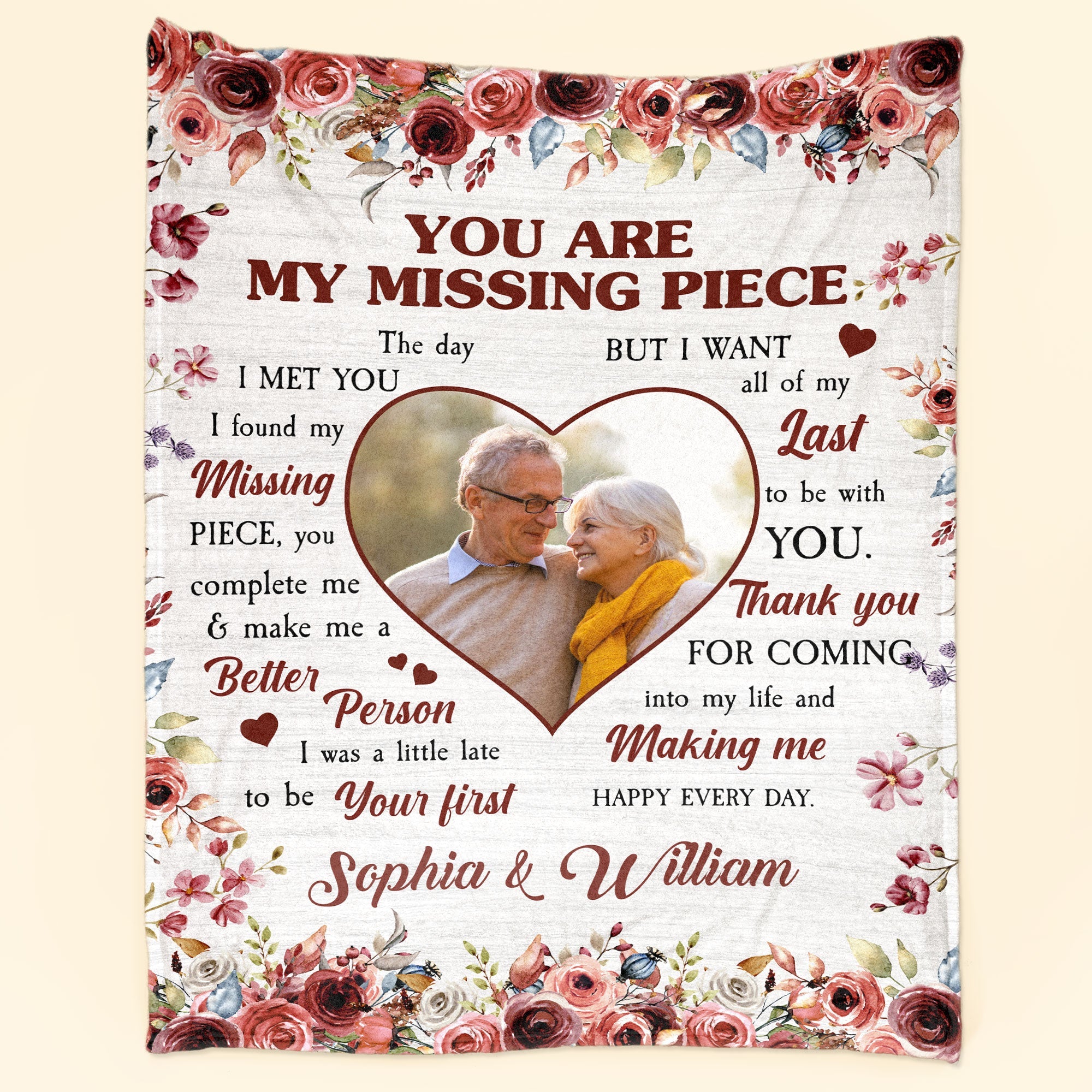 My Missing Piece - Personalized Photo Blanket