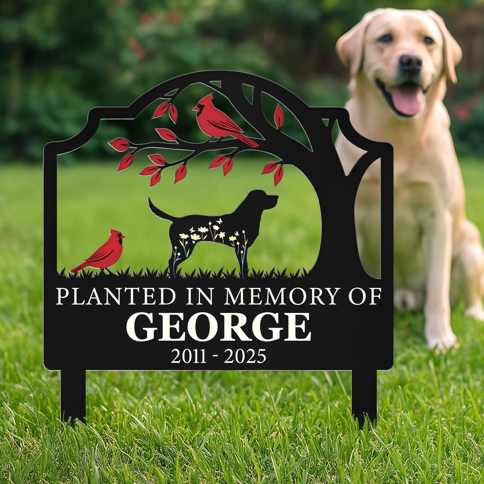 Planted In Loving Memory Of Sympathy Pet Gift - Personalized Metal Garden Stake
