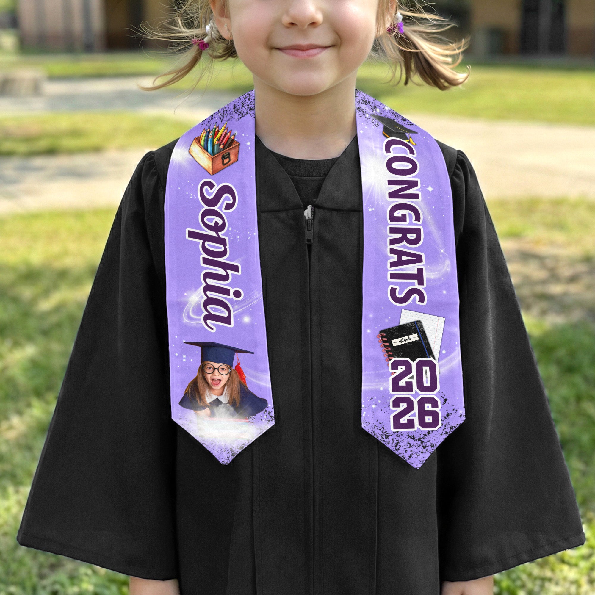Preschool Kindergarten Graduation Custom Photo - Personalized Graduation Stole