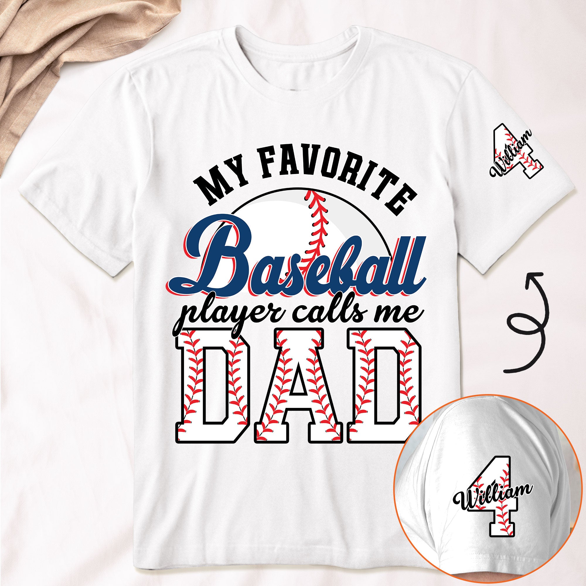 Proud Dad Favorite Player Baseball Softball Football Basketball - Personalized Shirt