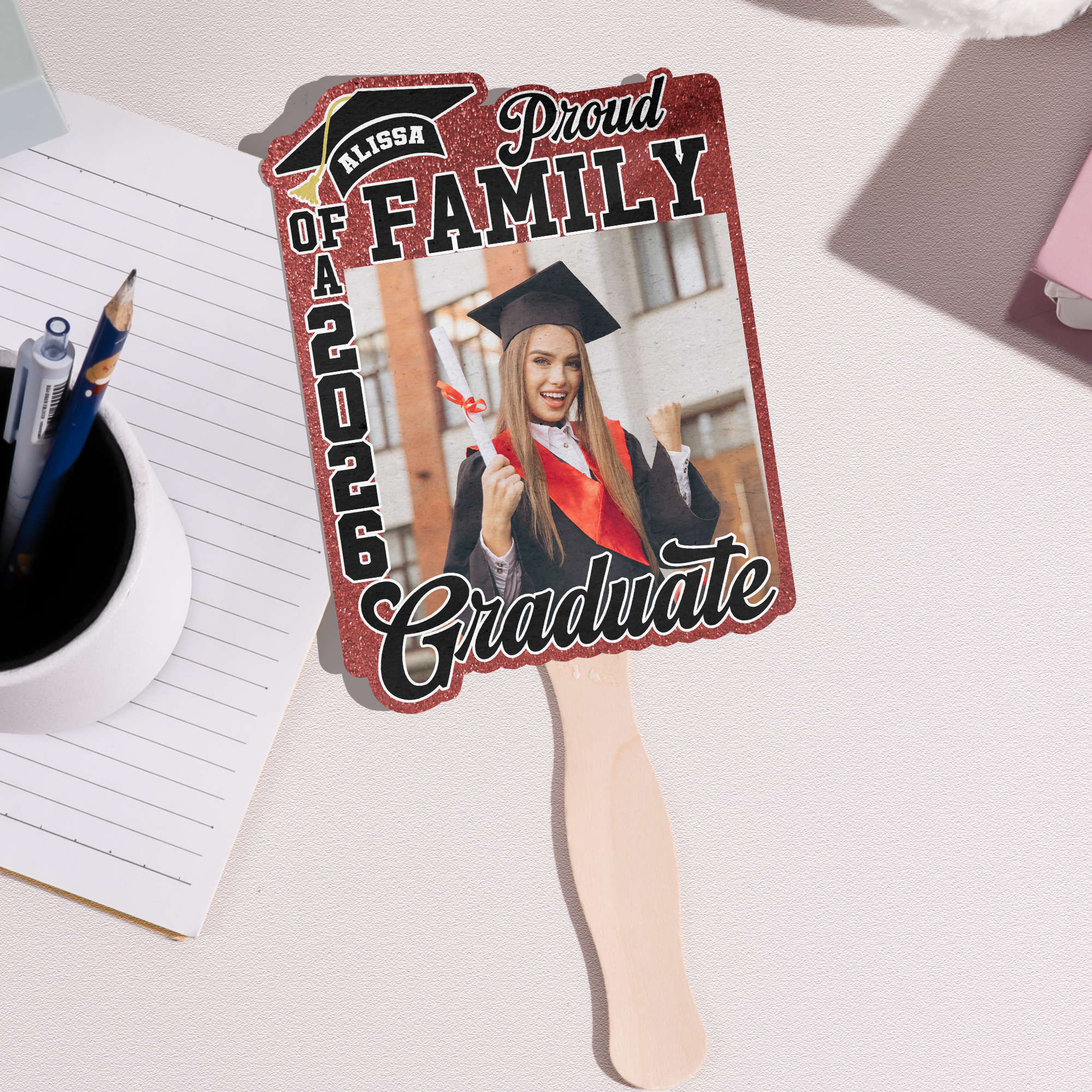 Proud Family Of Graduate - Custom Graduation Fan With Picture