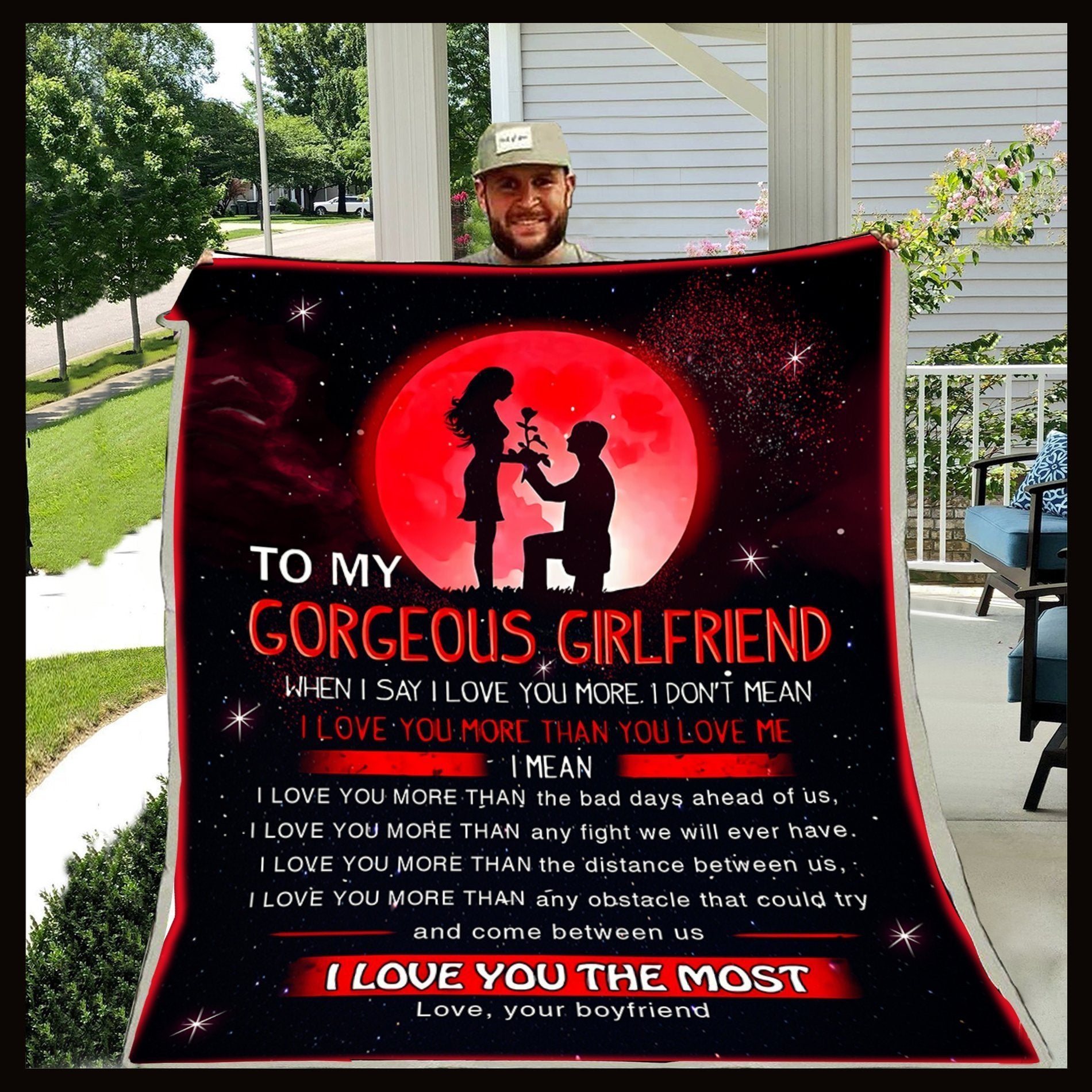 To My Gorgeous Girlfriend I Love You The Most Blanket Christmas Gifts For Girlfriend-A Loves Gift