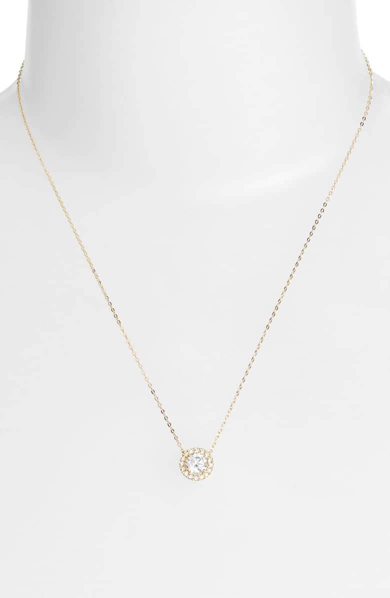 1.00 CT Swarovski Crystal Halo Disc Necklace 18" - Goldtone, Necklace, Riakoob Jewelry, Riakoob Jewelry  jewelryjewelry deals, swarovski crystal jewelry, groupon jewelry,, jewelry for mom,