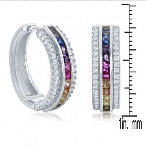 Goldtone Rainbow Swarovski Pav’e Hoop Earrings - 2 Styles, , Riakoob Jewelry, Riakoob Jewelry  jewelryjewelry deals, swarovski crystal jewelry, groupon jewelry,, jewelry for mom,
