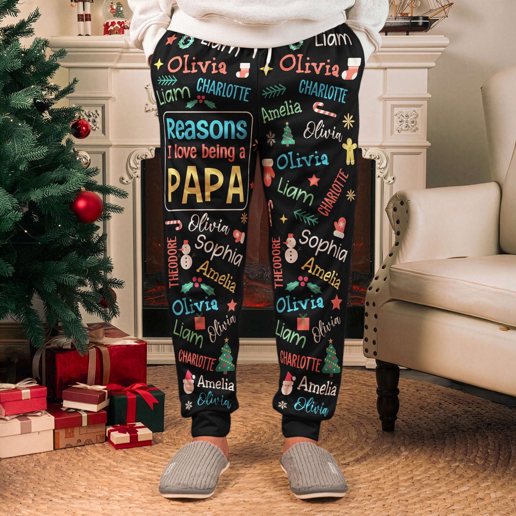 Reasons I Love Being A Papa - Personalized Sweatpants, Lounge Pants With Pockets