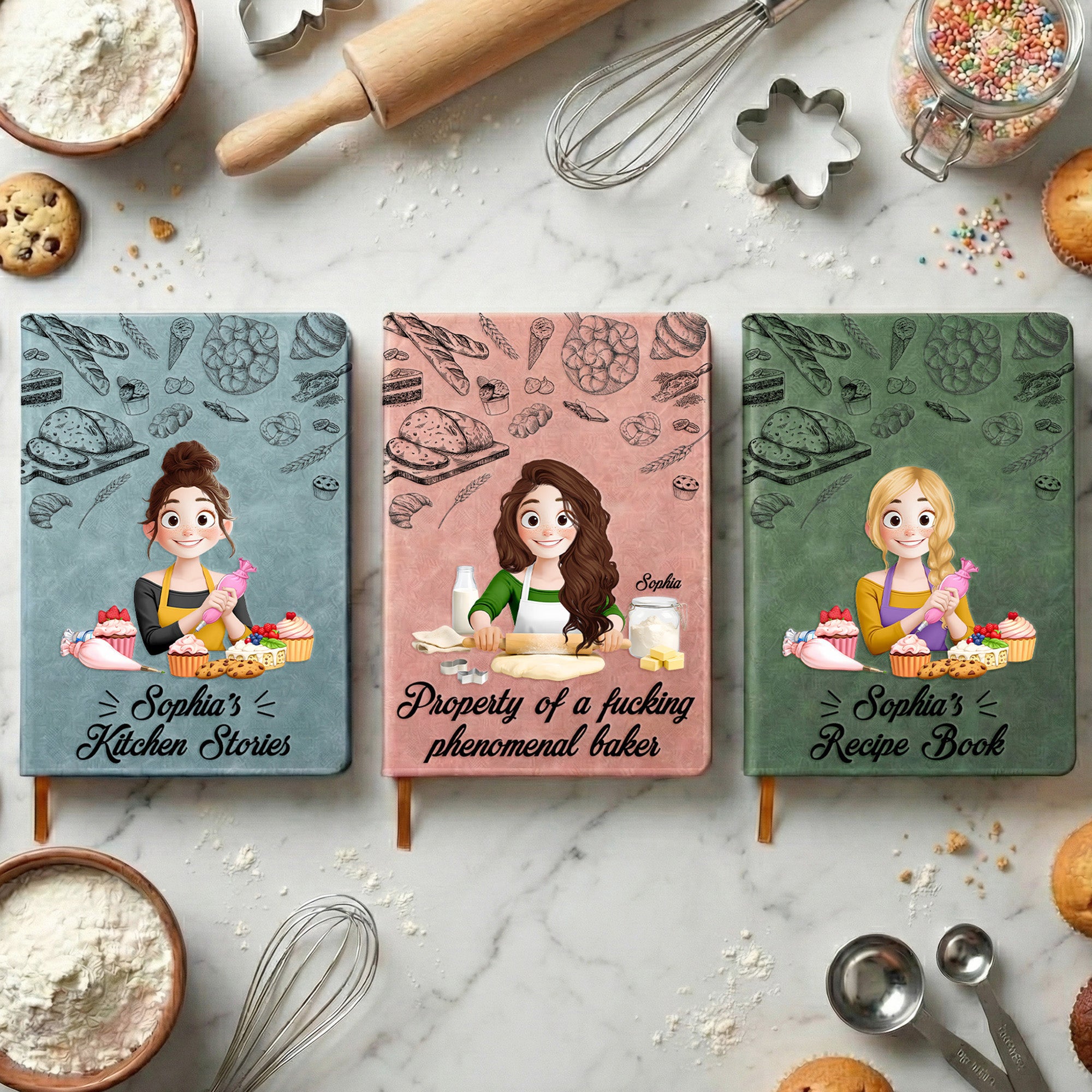 Recipe Book/ Kitchen Stories - Personalized Leather Journal