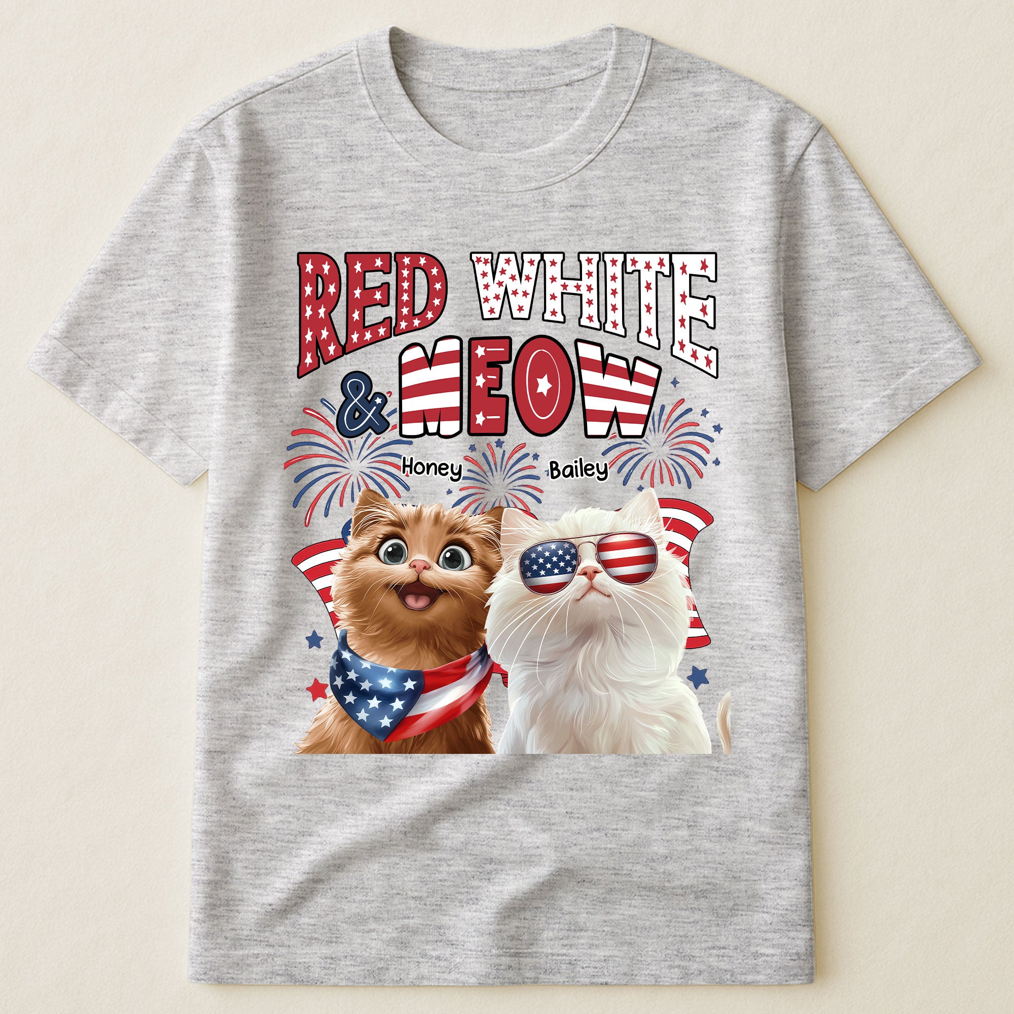 Red White Meow - Personalized Shirt