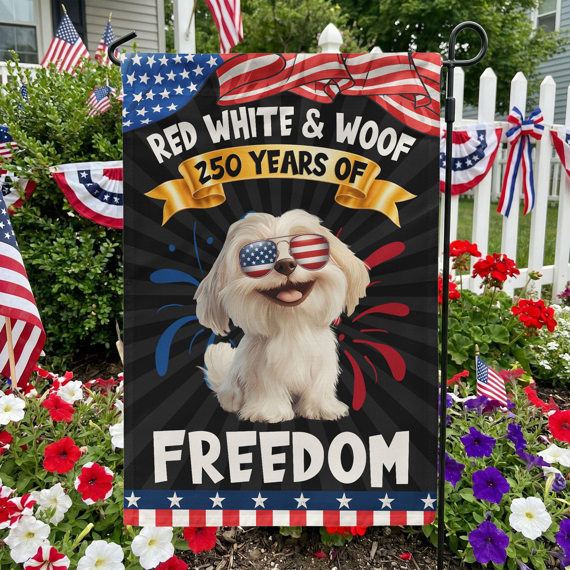 Red White & Woof - Personalized Flag