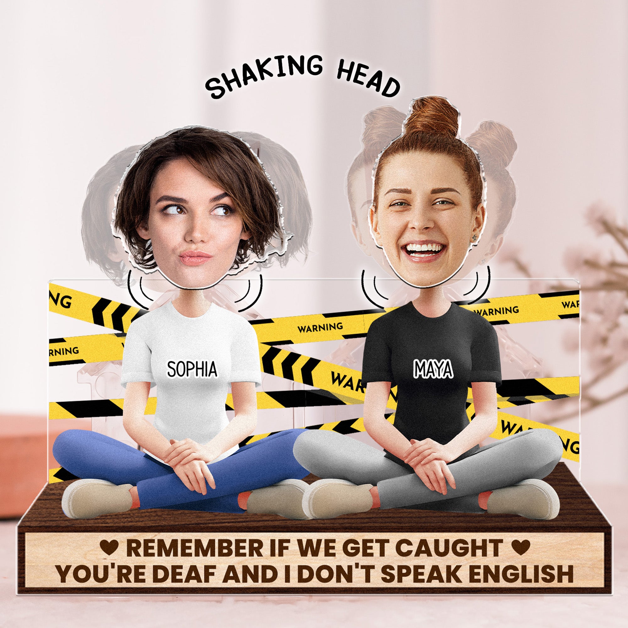 Remember If We Get Caught - Personalized Photo Shaking Head Acrylic Standee
