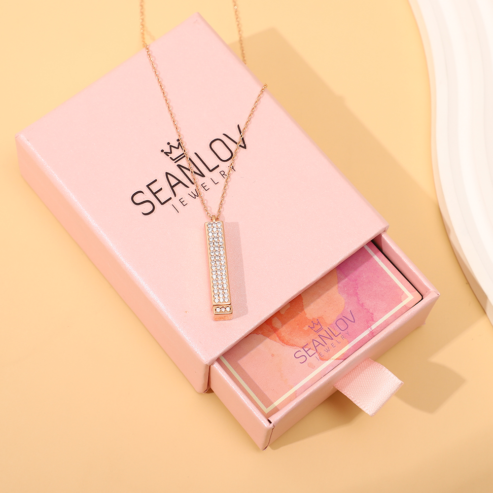 Retractable ‘I Love You’ Secret Message Bar Necklace-A Loves Gift