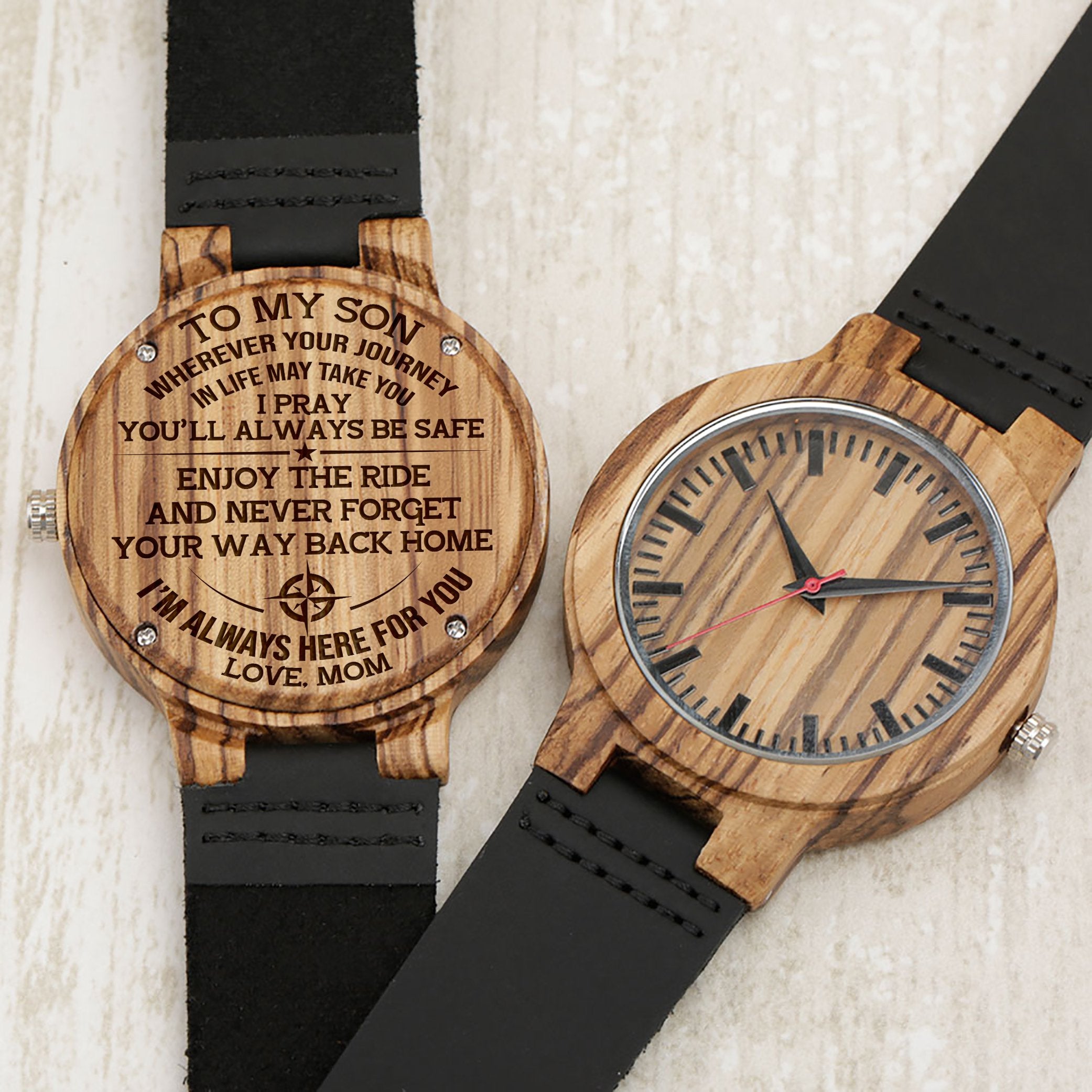 SON MOM - ENJOY THE RIDE 2 - BROWN WOOD WATCH