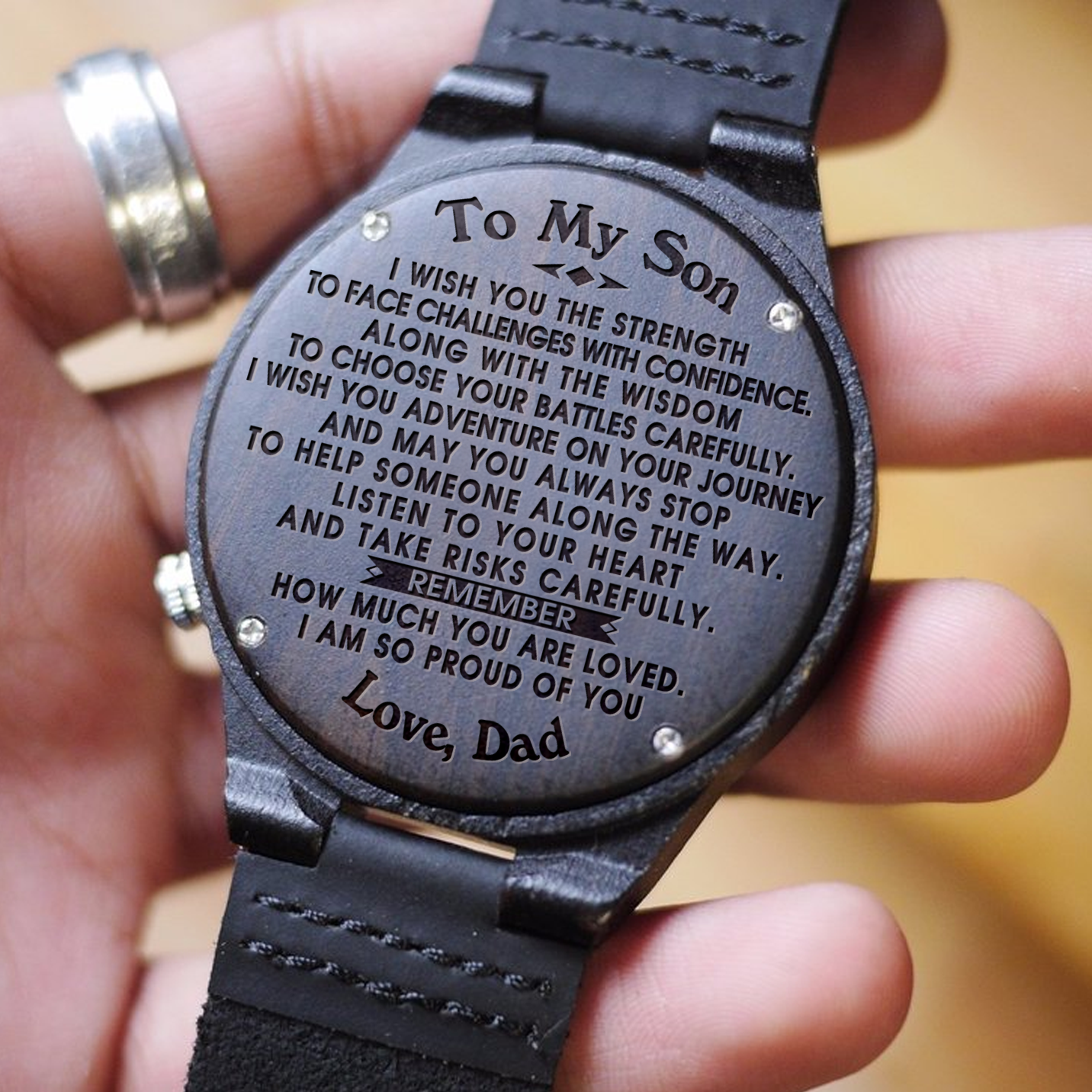 SON DAD - I WISH YOU - WOOD WATCH Engraved Gifts Watch