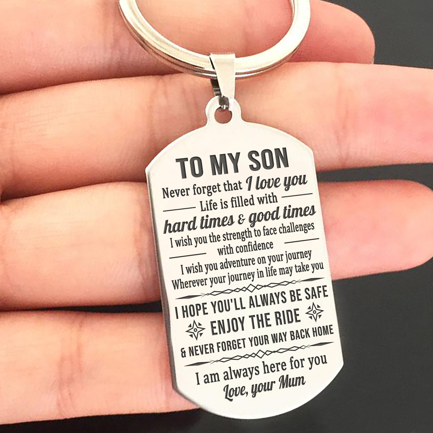 SON MUM - ON YOUR JOURNEY - KEY CHAIN 1-A Loves Gift