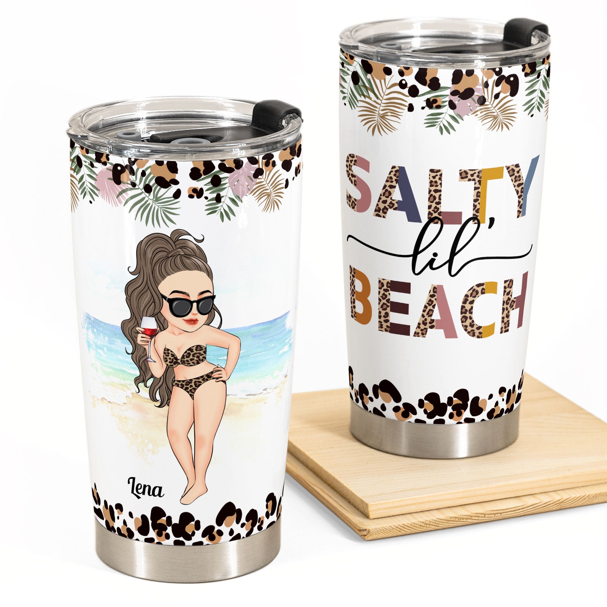 Salty Lil' Beach - Personalized Tumbler Cup