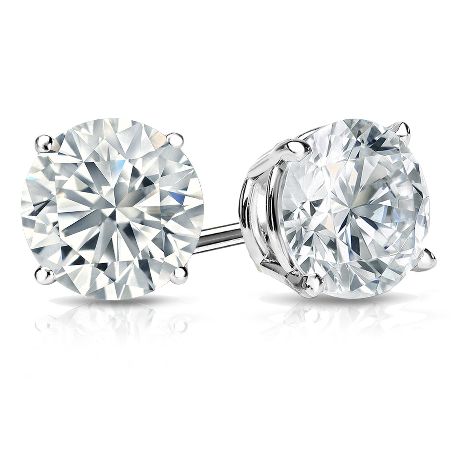 White Gold Luxe Crystal Stud Earring in Gift Box - Riakoob Jewelry