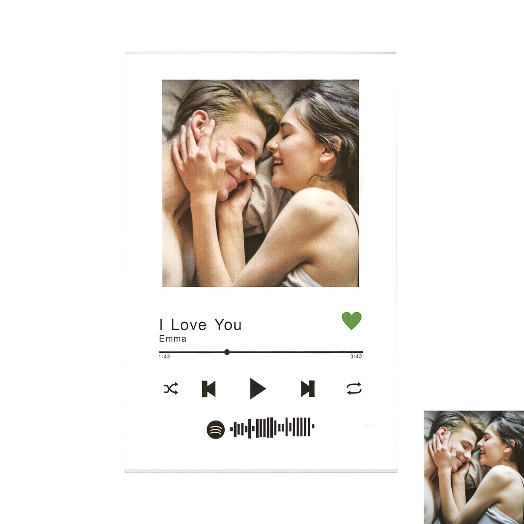 Scannable Spotify Plaque with Personalized Photo-A Loves Gift