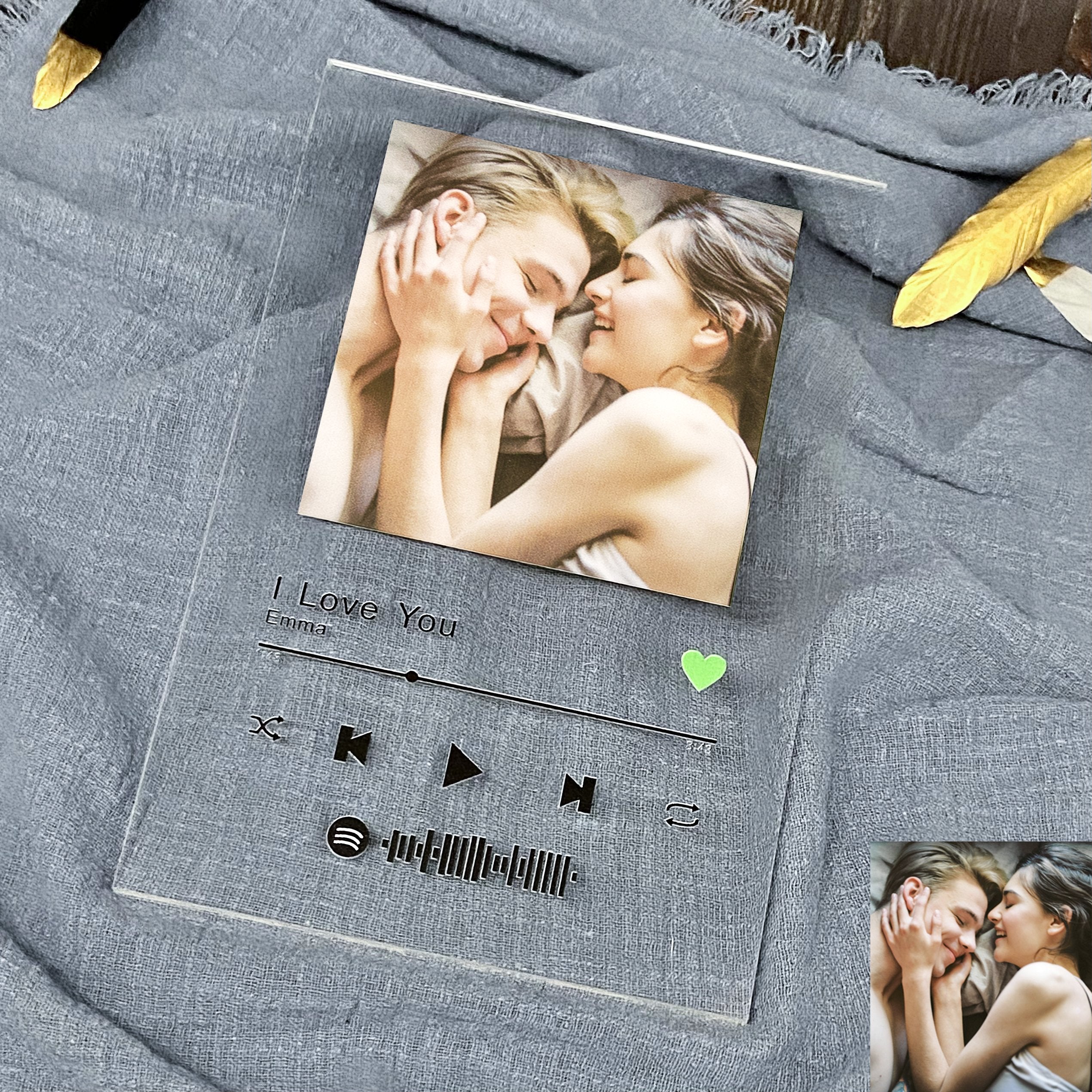 Scannable Spotify Plaque with Personalized Photo-A Loves Gift